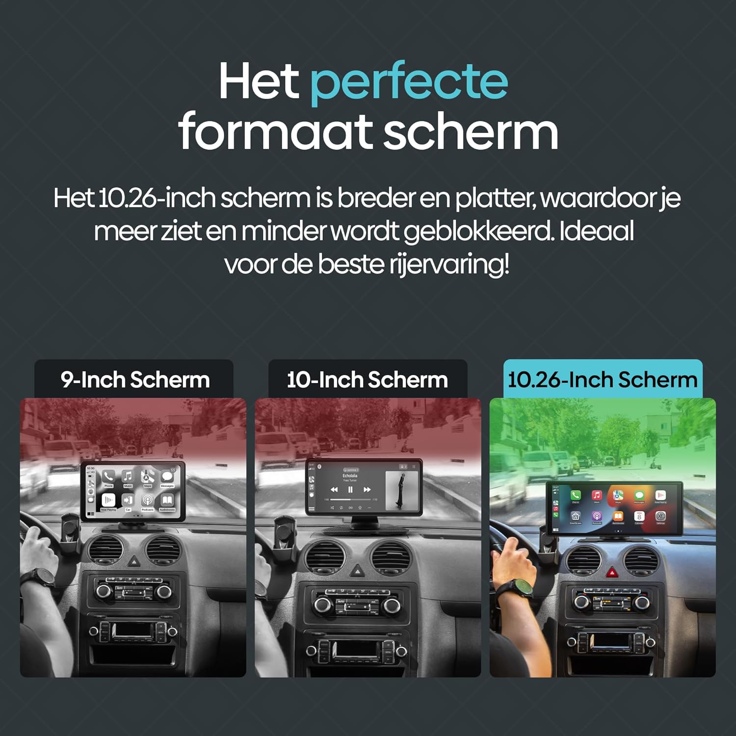 Olvy CarPlay Display with a 64GB SD card inserted, emphasizing its use for offline films and music, ideal for travel, battery saving, long trips, family use, and large storage capacity.
