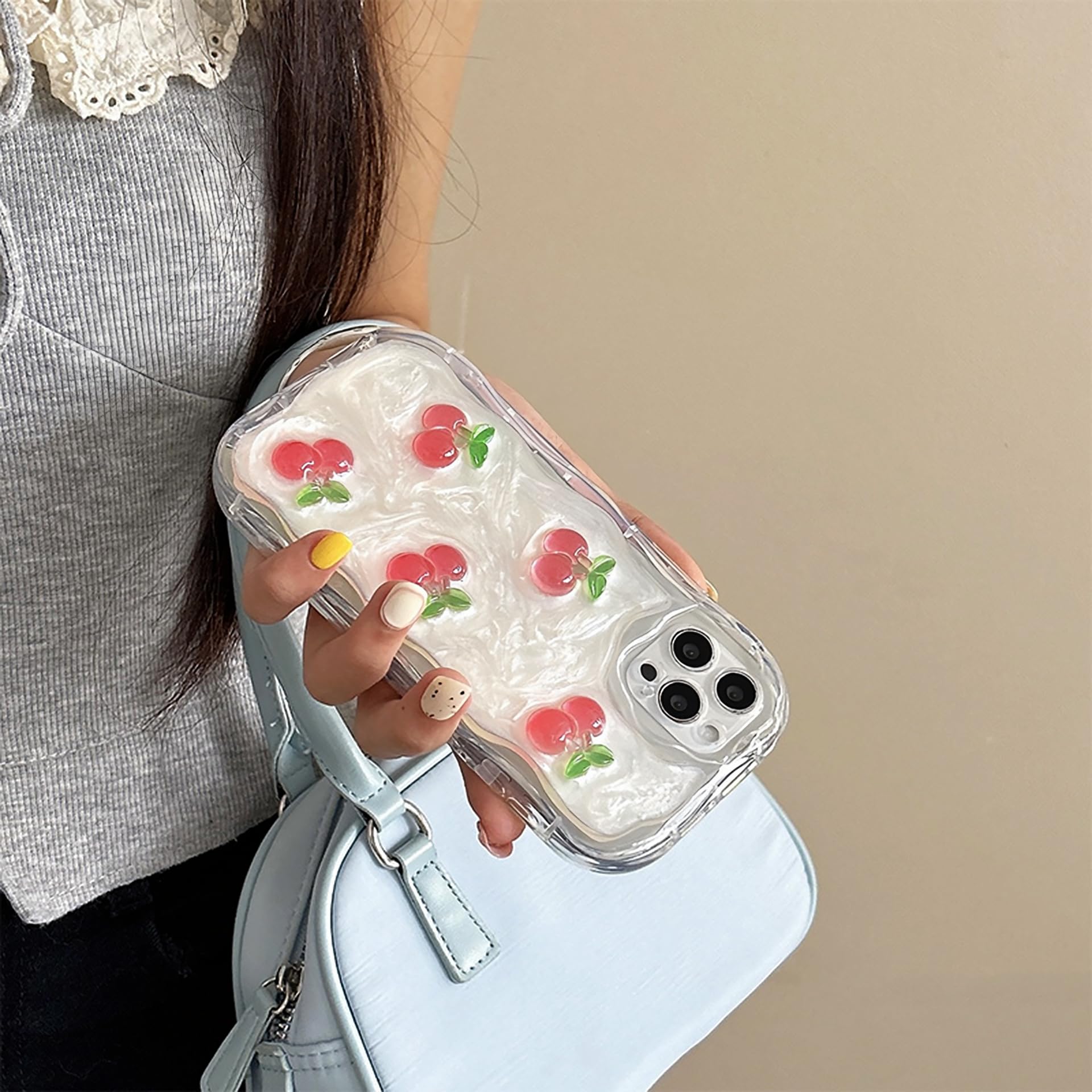 Amazon.co.jp: iphone 14Plus 用 ケース チェリー さくらんぼ 立体