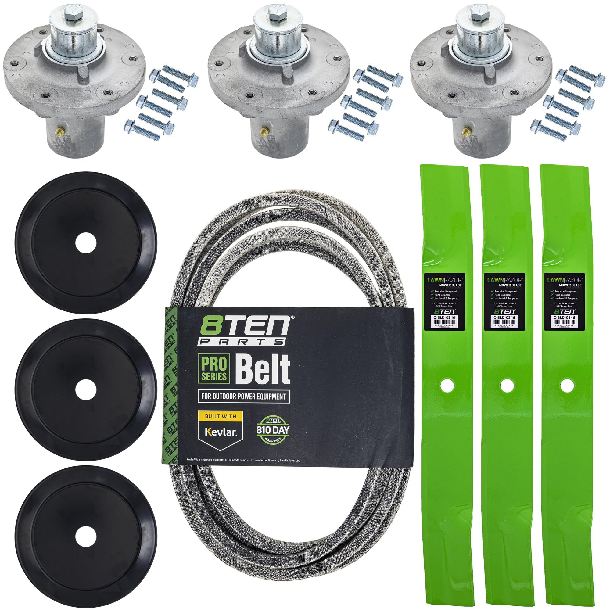 Amazon.com : 8TEN Blade Spindle Belt Kit for Ferris 500S 61-Inch