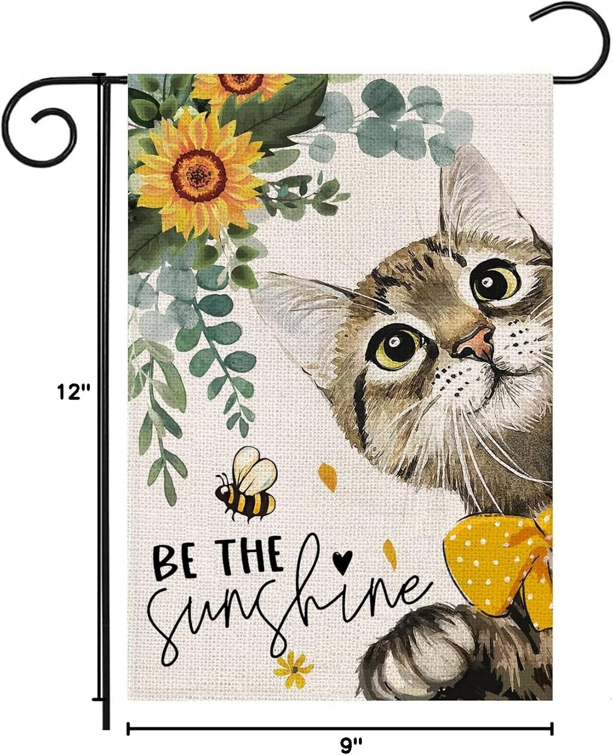Spring Cat Garden Flag for Outside 12x18 Double Sided,Be The Sunshine Cat with Sunflowers Small Yard Flags,Summer Seasonal Decor for Farmhouse Holiday Outdoor - Image 9