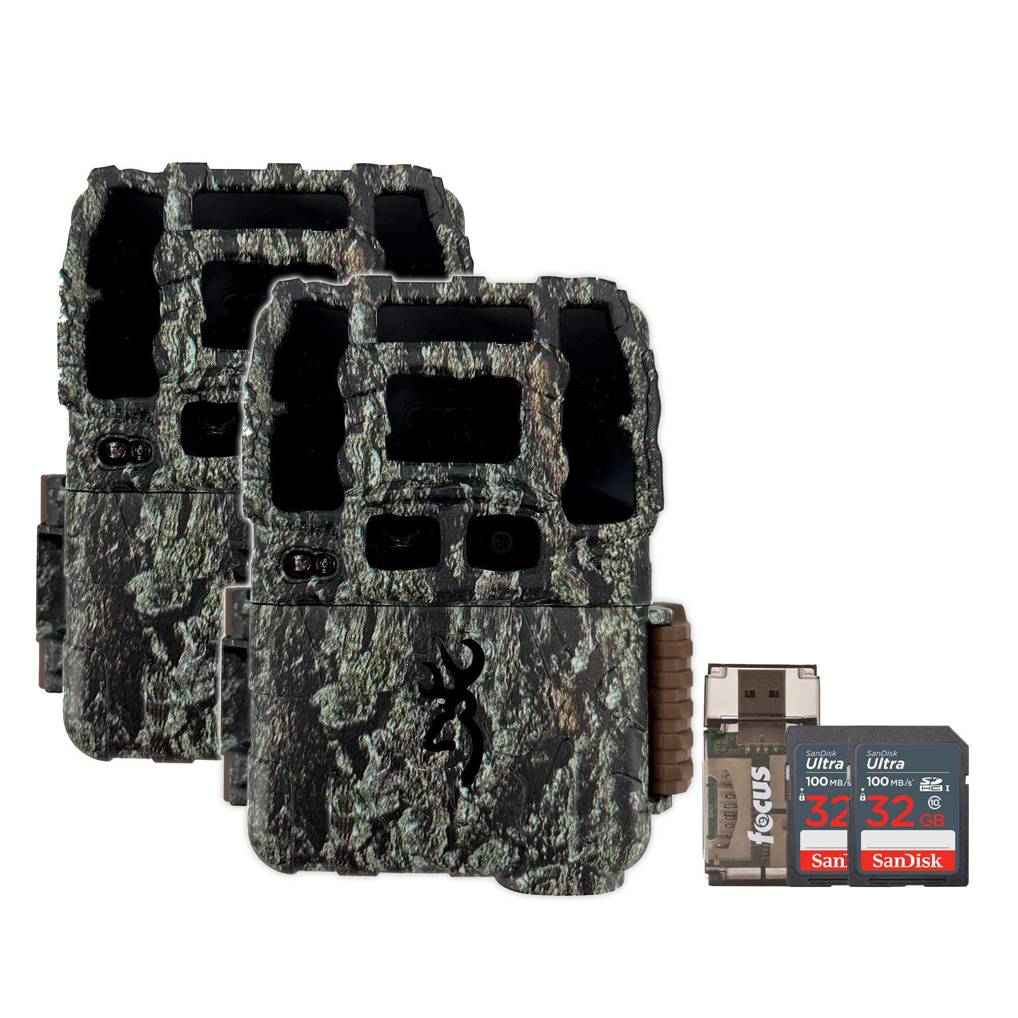 Browning Trail Camera-Dark Ops Pro DCL Nano Trail Camera 2-Pack Bundle with  Two 32GB Cards and Card Reader (5 Items)