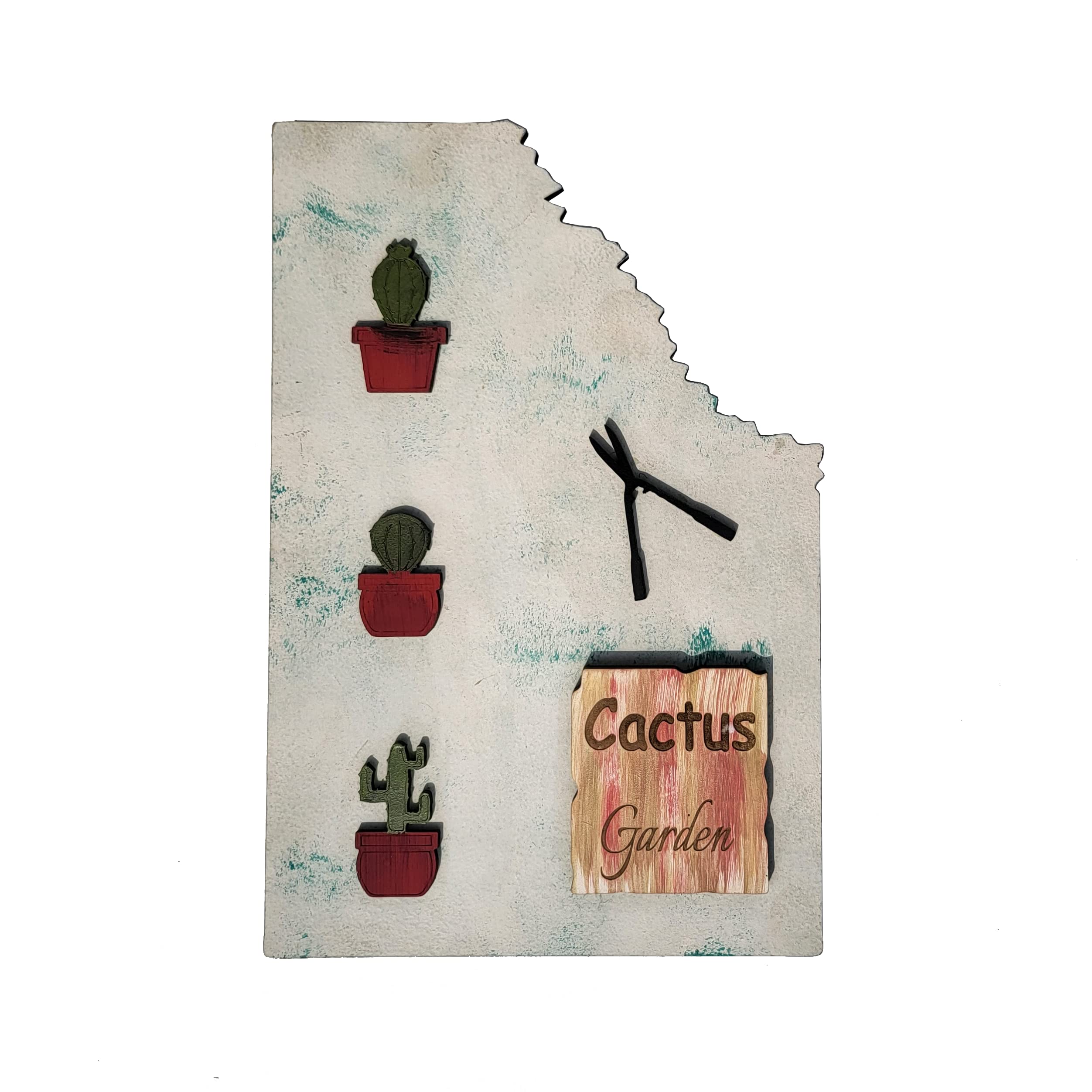 Chalk My Theme 3D Rustic Cactus Garden Wall Décor For Kitchen, Dinning Room, Living Room, Bedroom, Balcony, Gift, Farmhouse, Café, and Gift