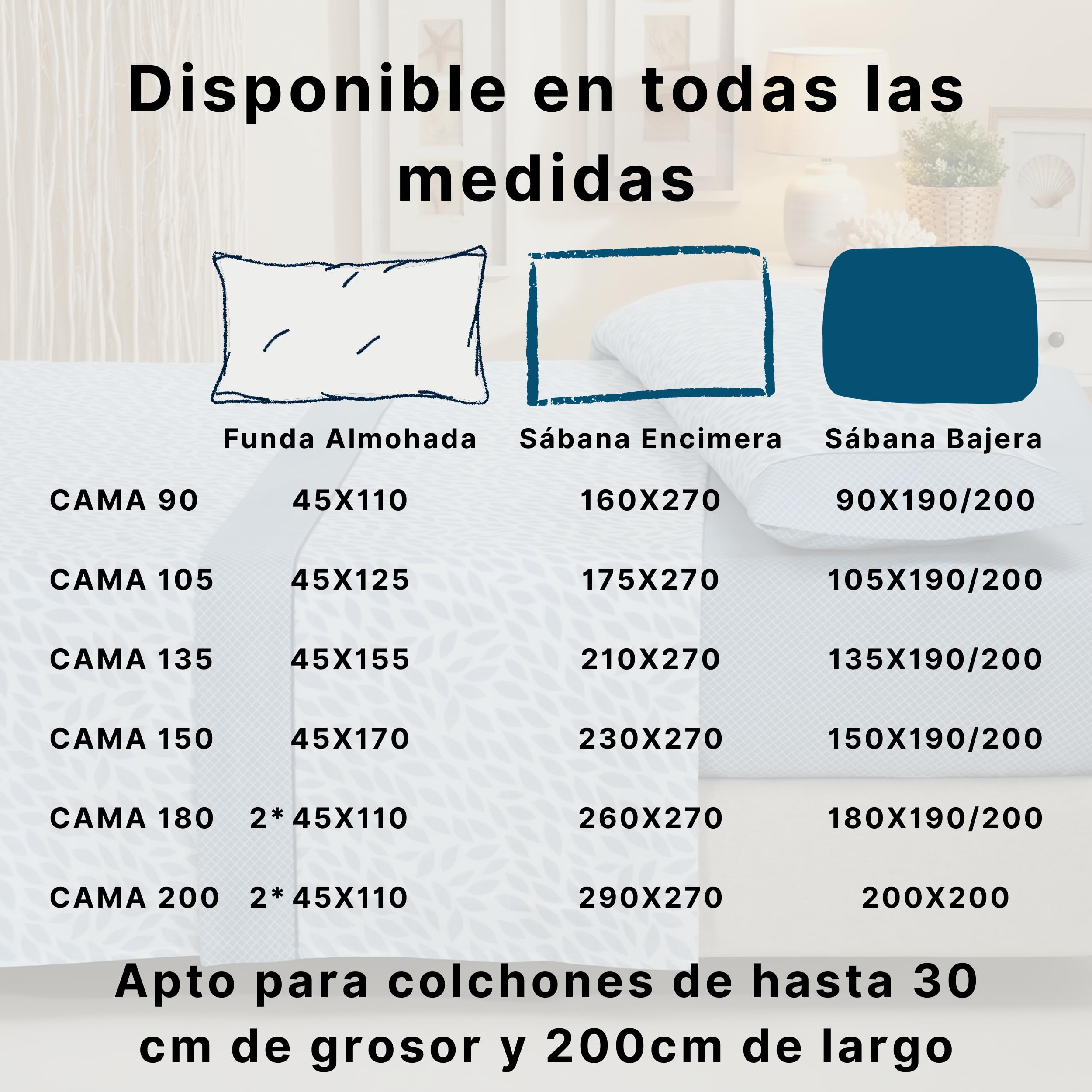 Sábanas 90x190 - Juego de Sábanas 3 Piezas - Algodón y Poliéster - Sábana Bajera Ajustable hasta 30 cm, Encimera y Funda Almohada - Ropa de Cama Estampada Suave y Transpirable (Lira Verde) — view 5
