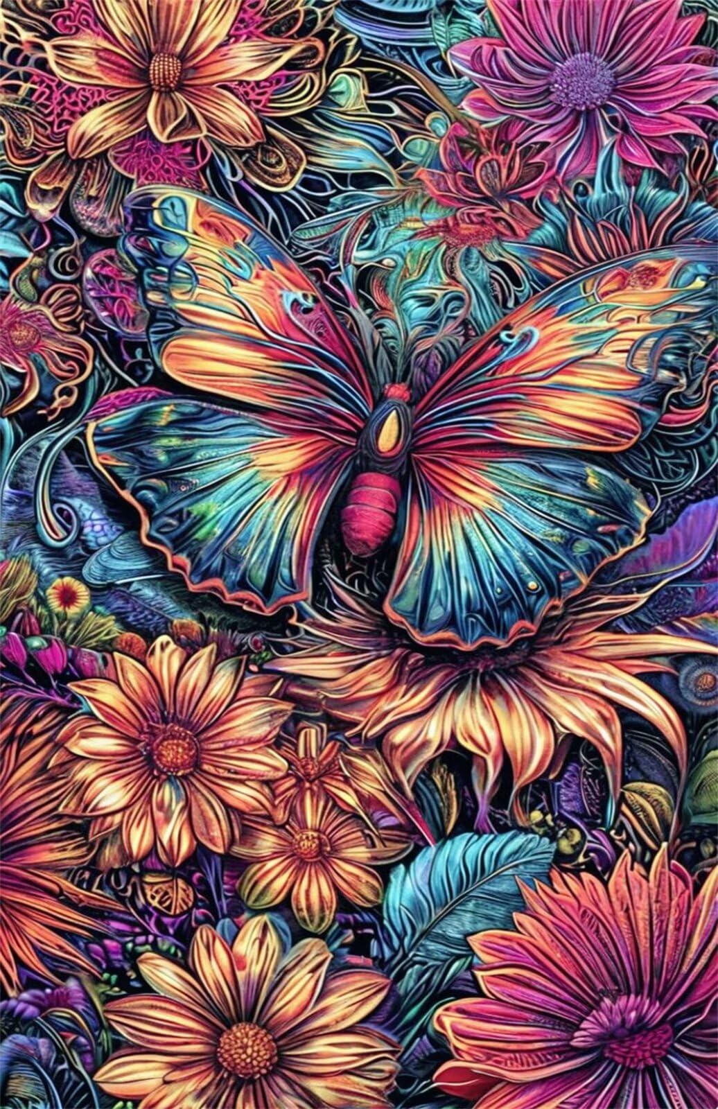 Puzzle 2000 Pezzi Fiore Farfalla Puzzle Classici, Giochi Rilassamento e Intelligence, Puzzles Impossible, Idea Regalo Uomo e Donna