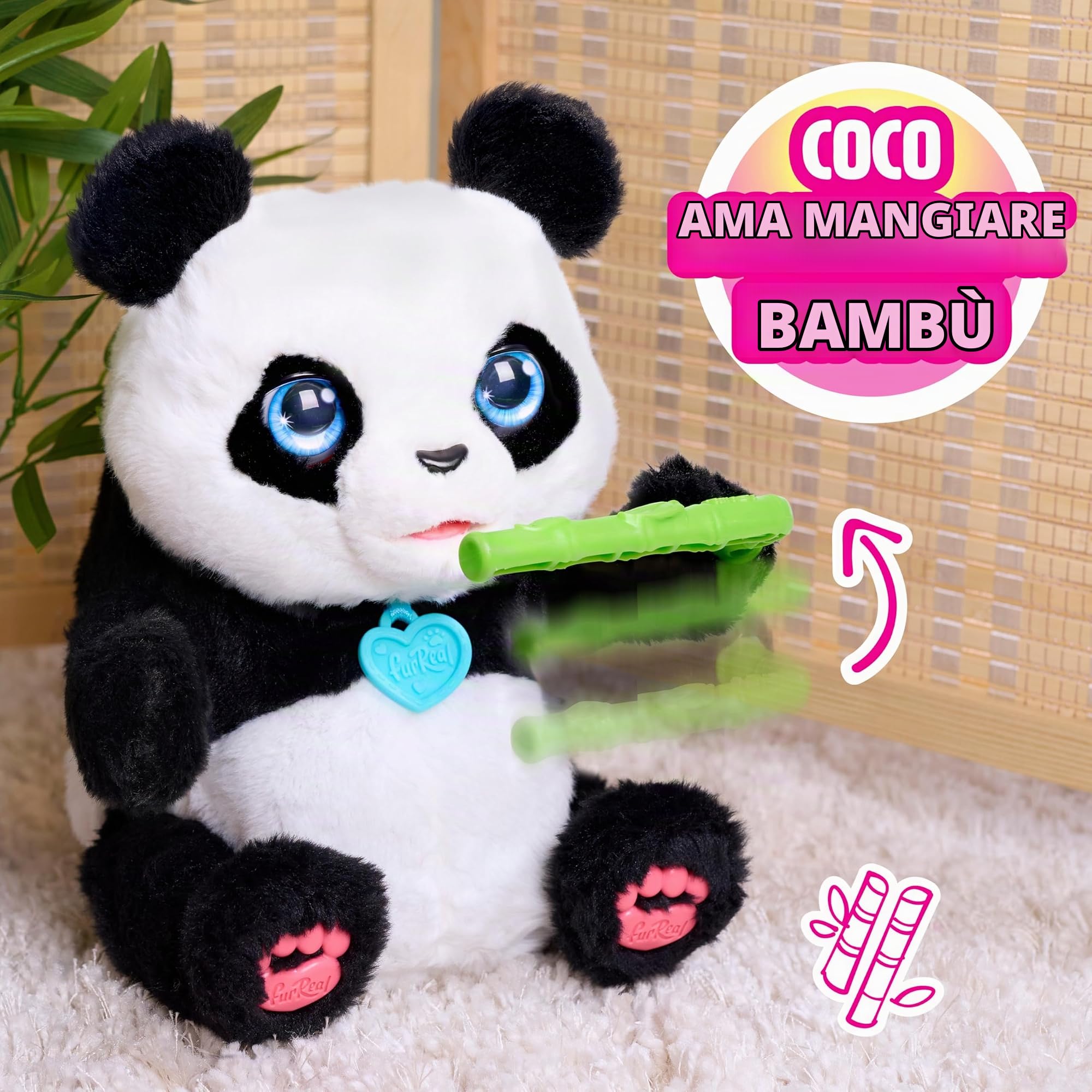 Just Play Giocattolo interattivo FurReal Coco The Tumbling Panda da 26,7 cm, oltre 60 suoni e reazioni, peluche, giocattoli per bambini dai 4 anni