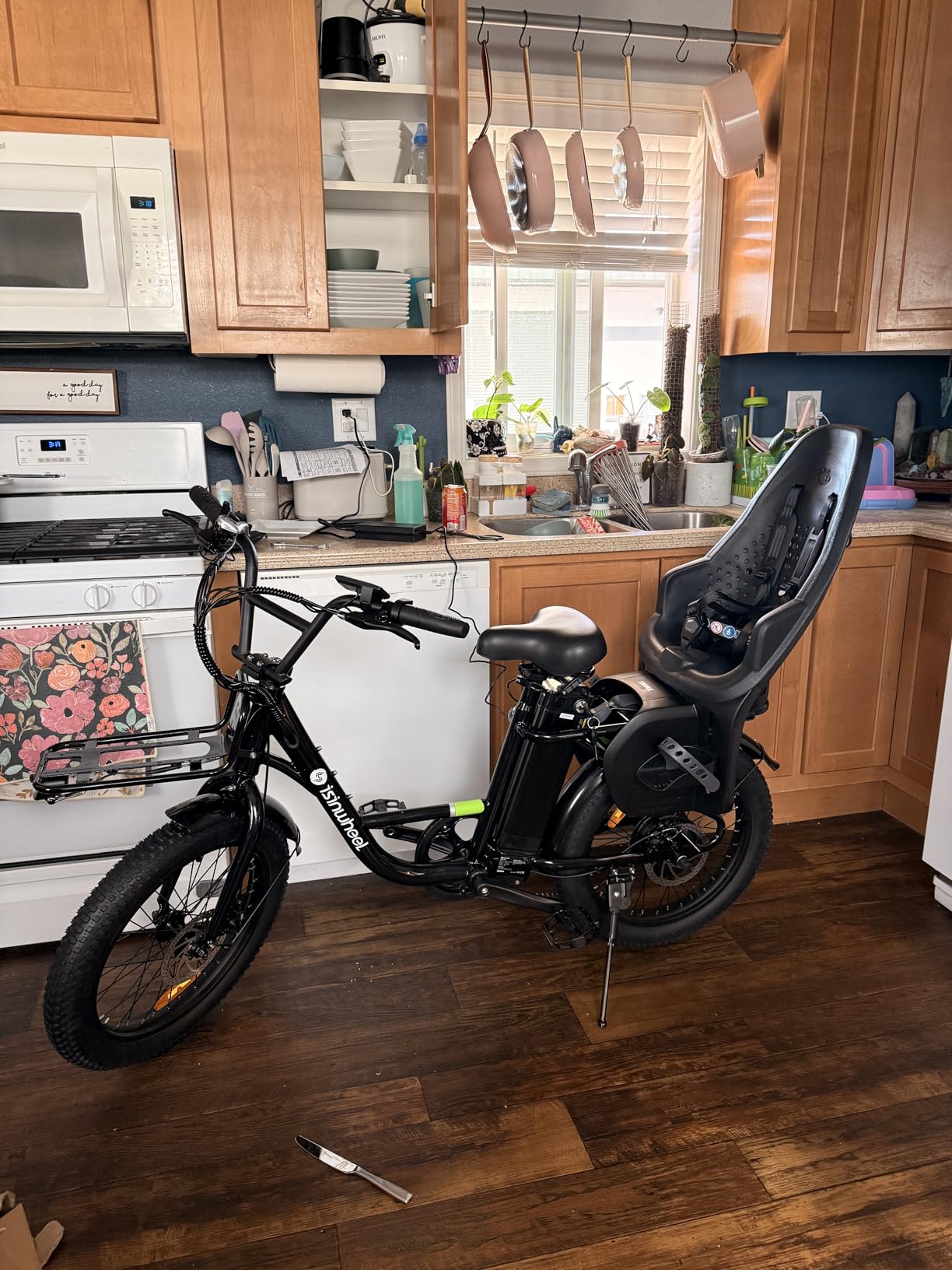 isinwheel U7 Electric Bike for Adults, 20 mph Cargo Ebike 1000W Peak Adult Electric Bicycles, 55 Miles Range E Bike, 48V 10.4Ah Removable Battery, 7 Speed Gearshift, 20" Step Thru Ebikes for Adults photo review