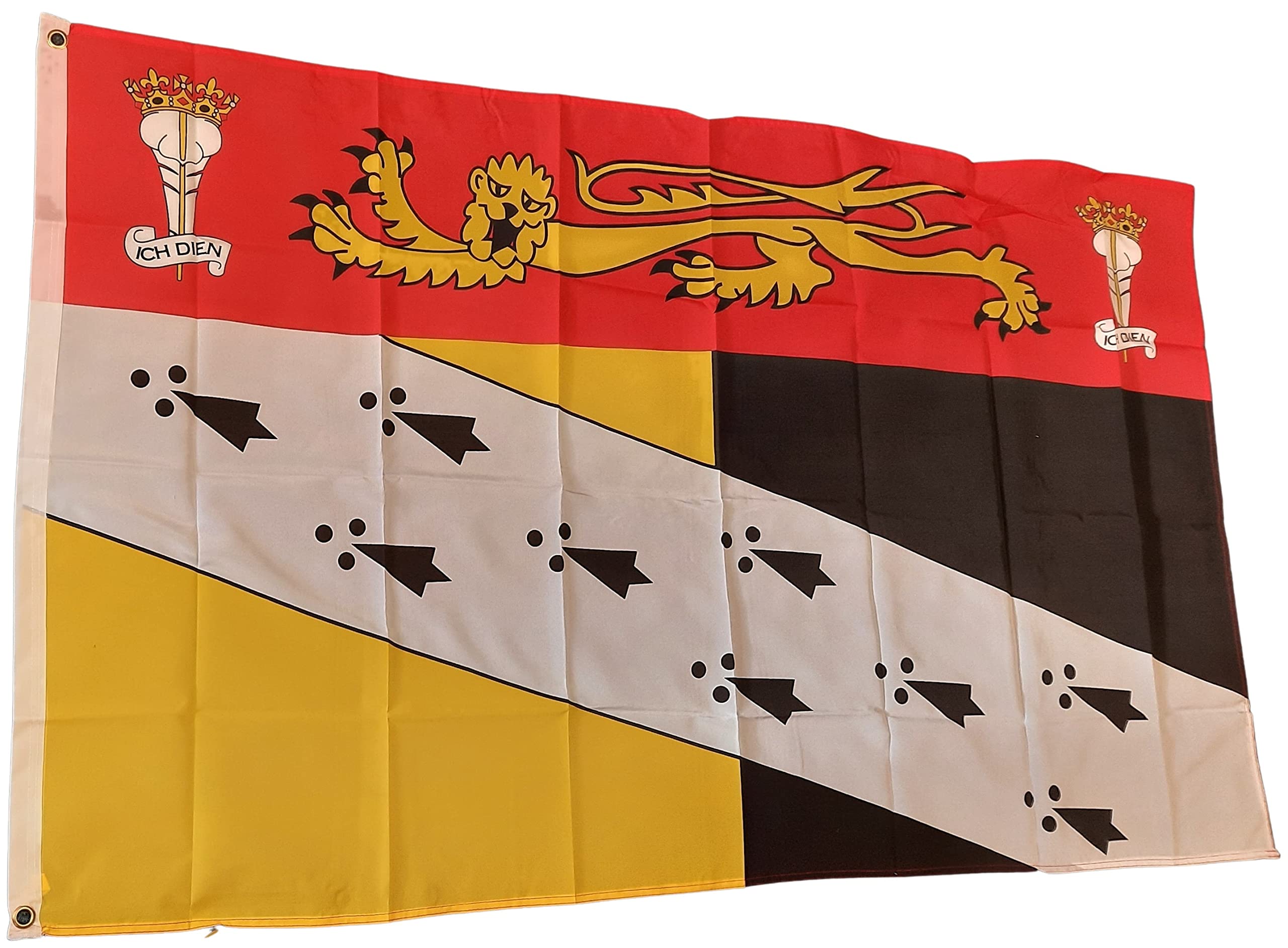 NWFlags Norfolk Flag 5ft x 3ft 75d Premium Polyester Suitable For Flagpoles, Red-Yellow