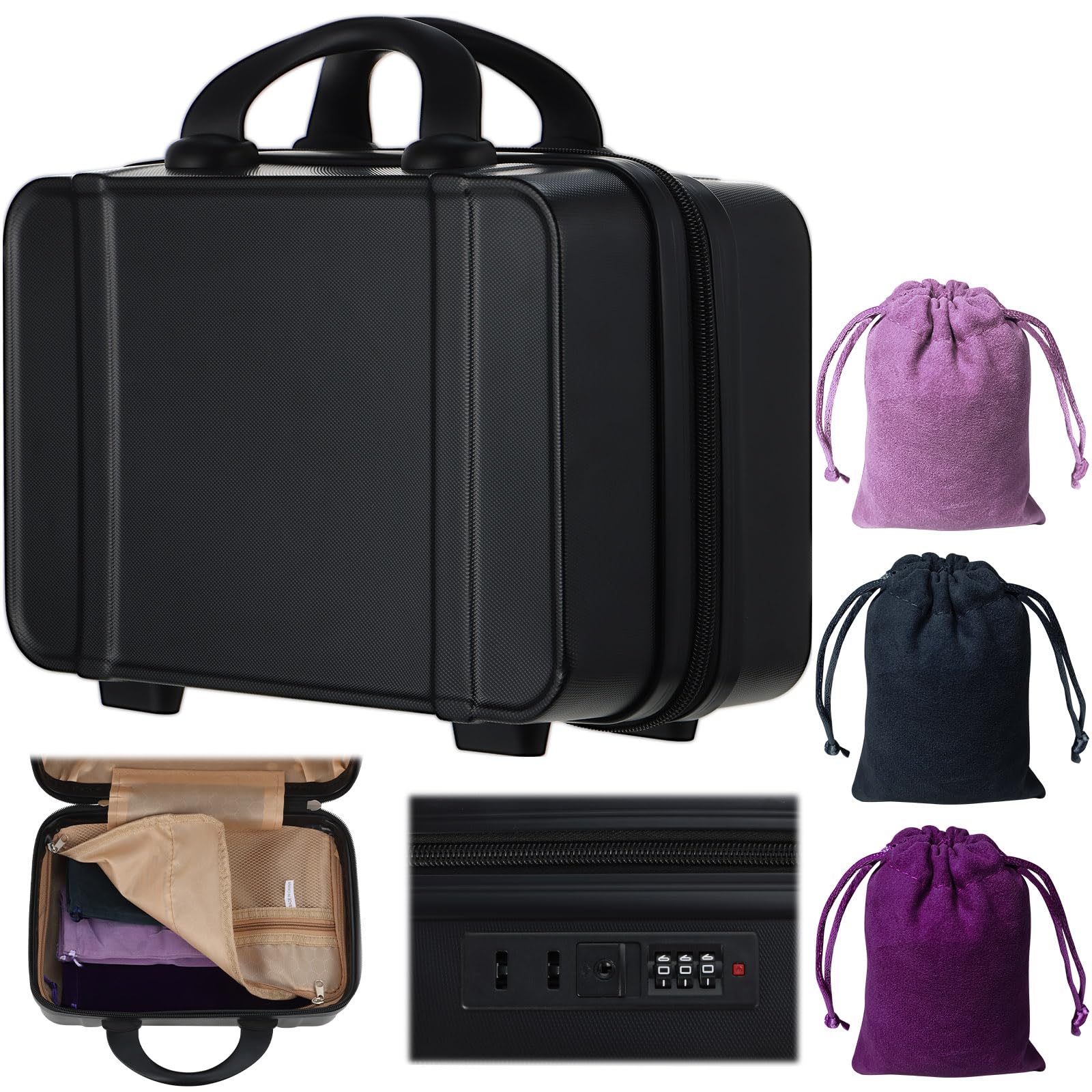 Adult Game Toy Storage Organizer Case Box and Toy Storage Bags, Reusable Discreet Lockable Toy Organizer Case with Zipper Lid for Women and Men