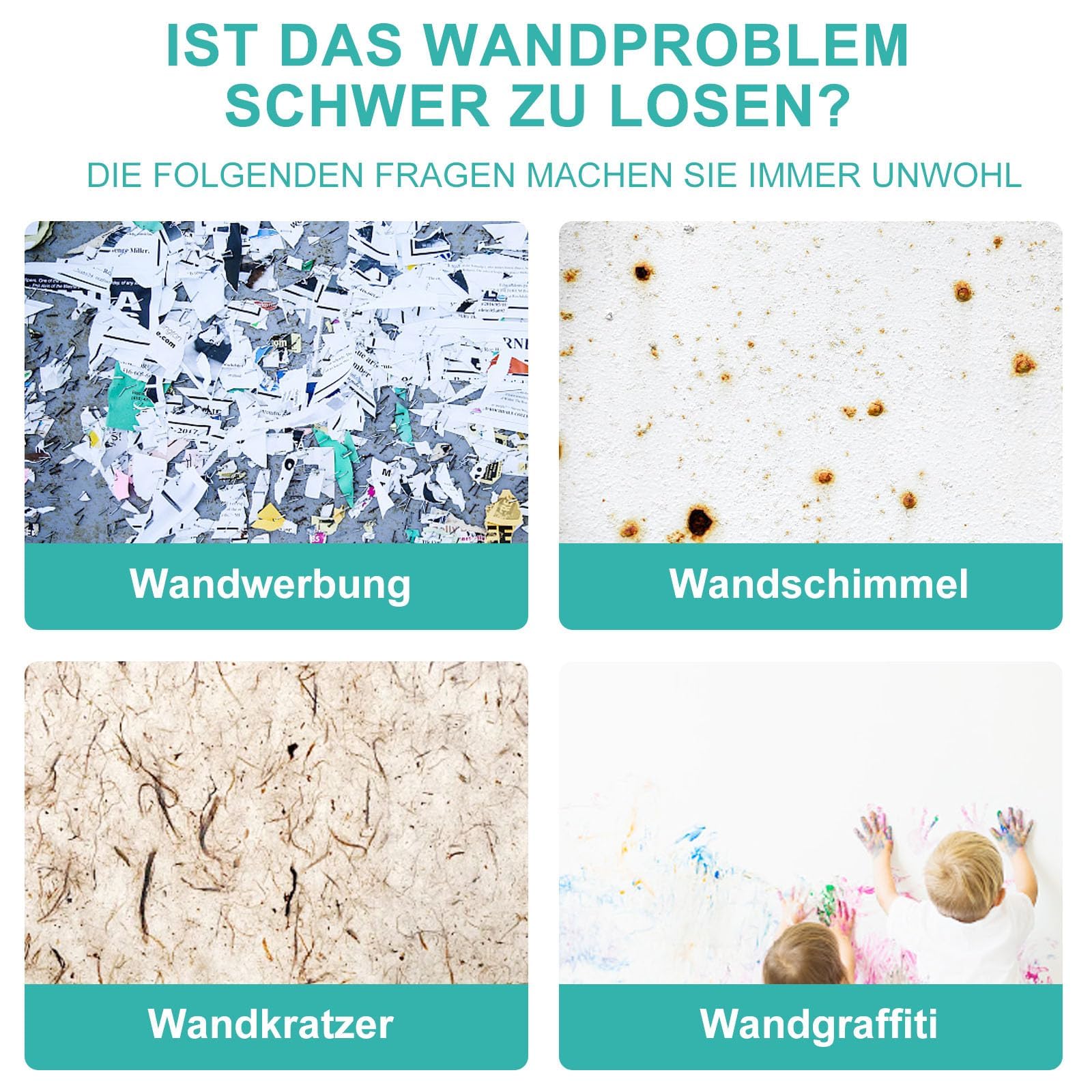 Funmo 2 Stück Wandreparatur Rollbürste,Wandfarbe Reparatur,Wandreparatur Creme,Small Roller Brush Wall Repair Tool für Reparieren von Fleckenflecken und Beschädigte Wände, 100g