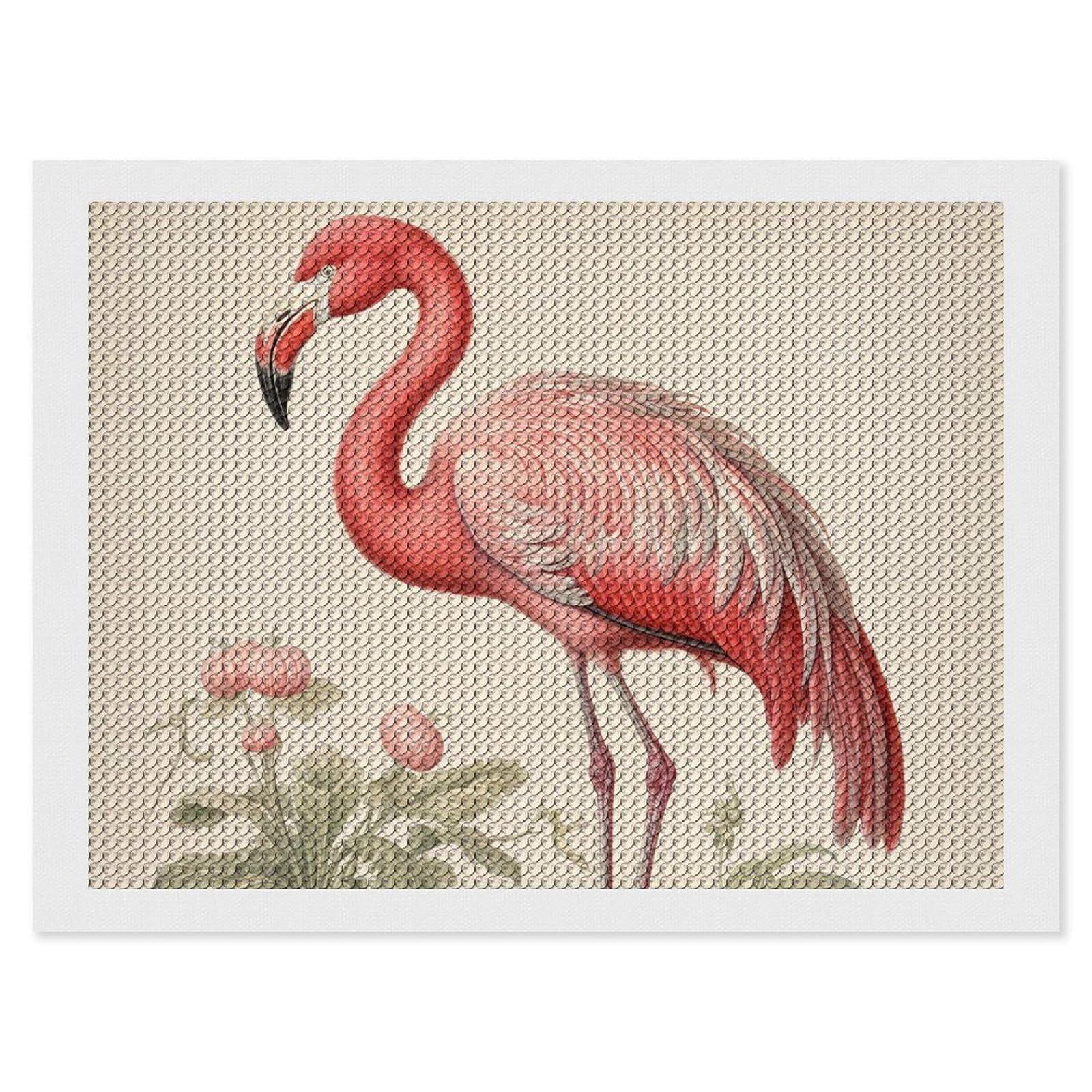 Art Flamingo Diamond Art Kits for Adults, DIY 5D Diamonds Painting Kits for Beginner, Round Full Drill Diamond Dots Painting, 12"x16" Diamonds Pictures Gem Art and Crafts Wall Decor