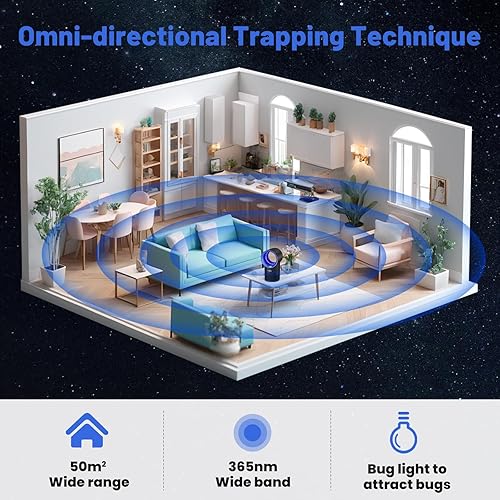 Miniatura 5 de Trampas para moscas de interior, trampa para moscas de la fruta para interiores, trampa para mosquitos, trampa para insectos con succión,