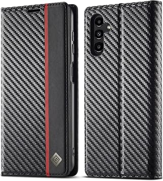 Ultra-Thin Case for Sumsung Galaxy A13 5G,Luxury Carbon Fiber Texture PU Leather+TPU Hybrid Case,Full Protection Shockproof Flip Cover [Fingerprint Prevention][Camera&Screen Protection] Vertical