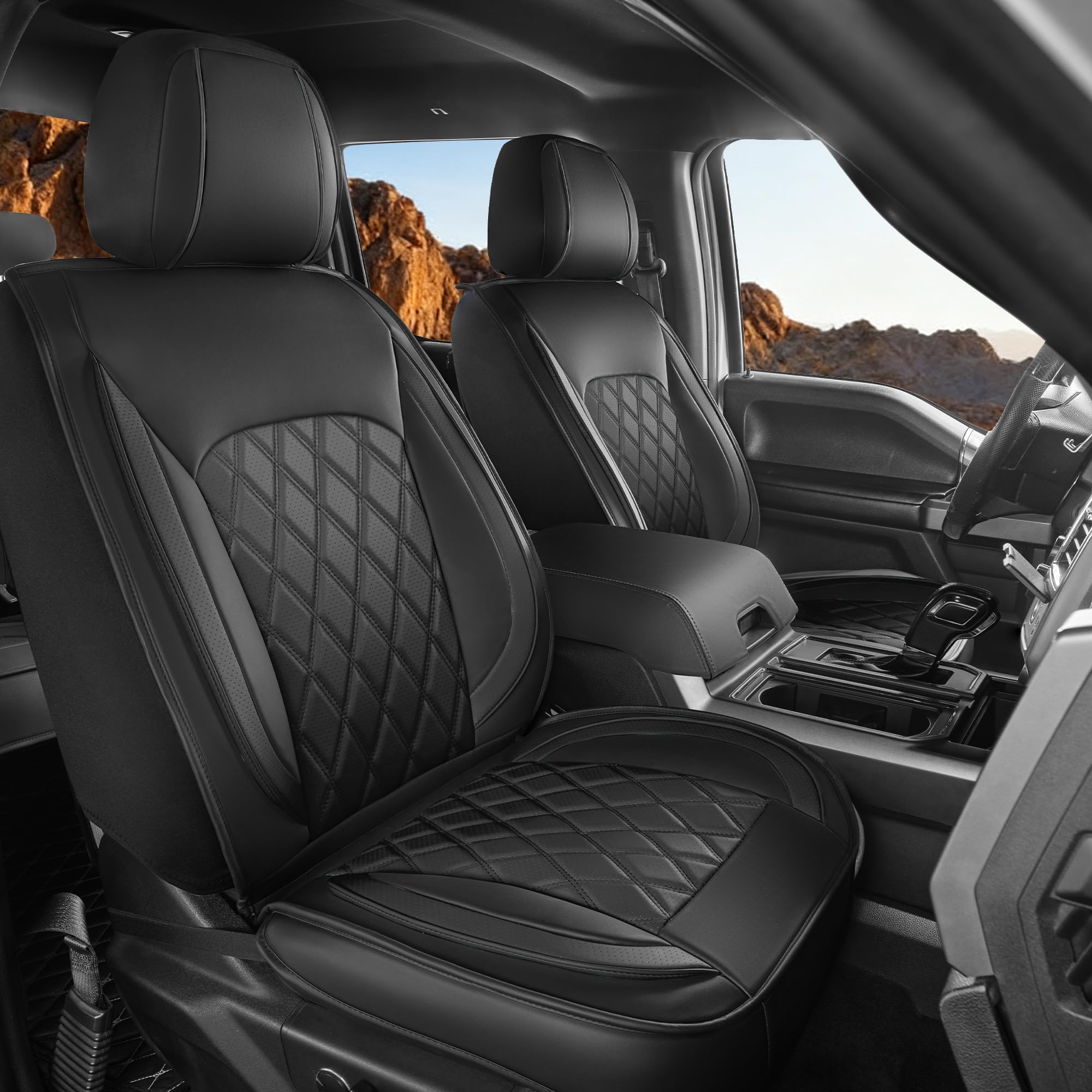 Photo 1 of **LINGVIDO Truck Seat Covers for Trucks, Full Set Front & Rear, Black UNKNOWN MODELS
