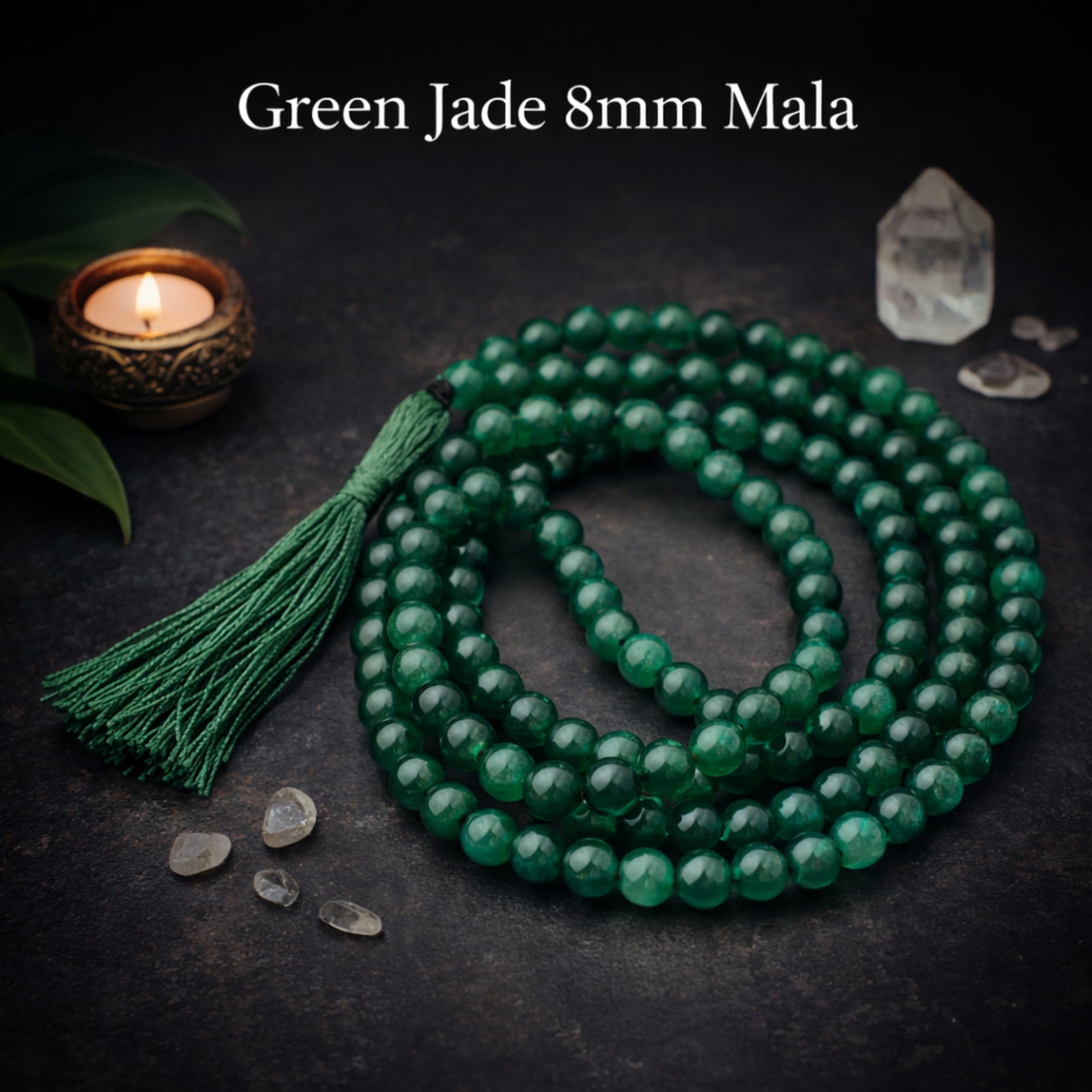 Green Jade Mala - Meditation & Spiritual Practice -8