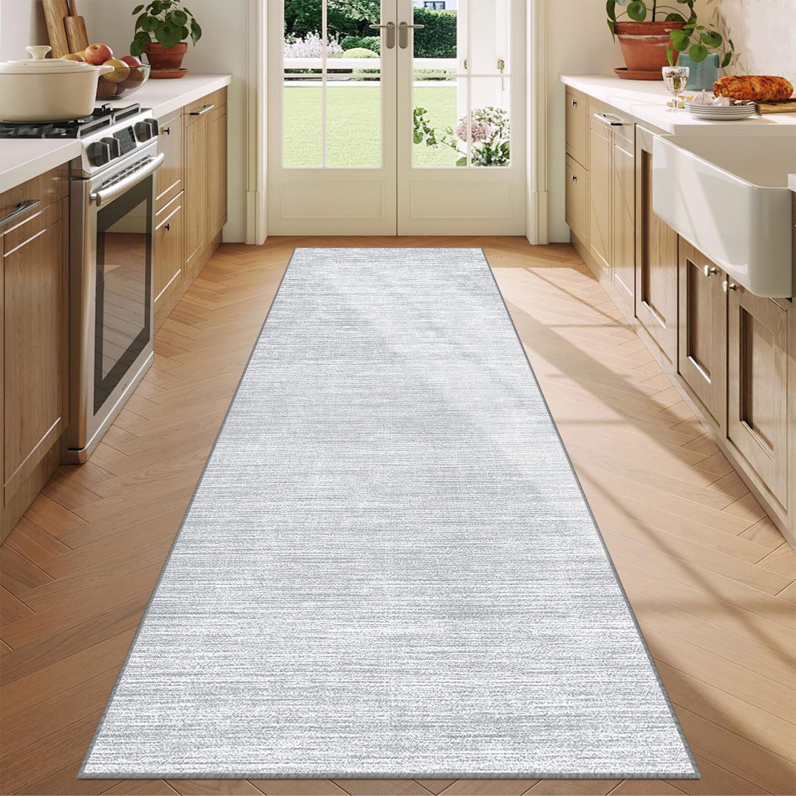 Laegnfho Very Long Hallway Hall Runner Carpet Runner Rug Non Slip Machine Washable Narrow Rugs Corridor Runners Heavy Duty Entrance Mat Kitchen Runners for Living Room Entryway Bedroom 40 x 60 cm