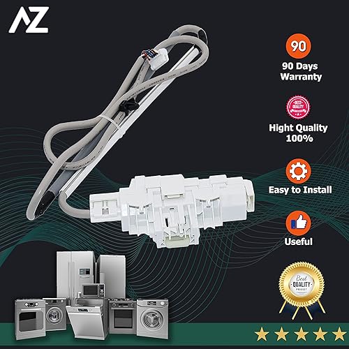 Miniatura 8 de Interruptor de bloqueo de la tapa de la puerta de la lavadora Reemplazar para Whirlpool Cabrio WTW8500BW0 WTW8600YW0 WTW8800YC1 WTW6600SW1