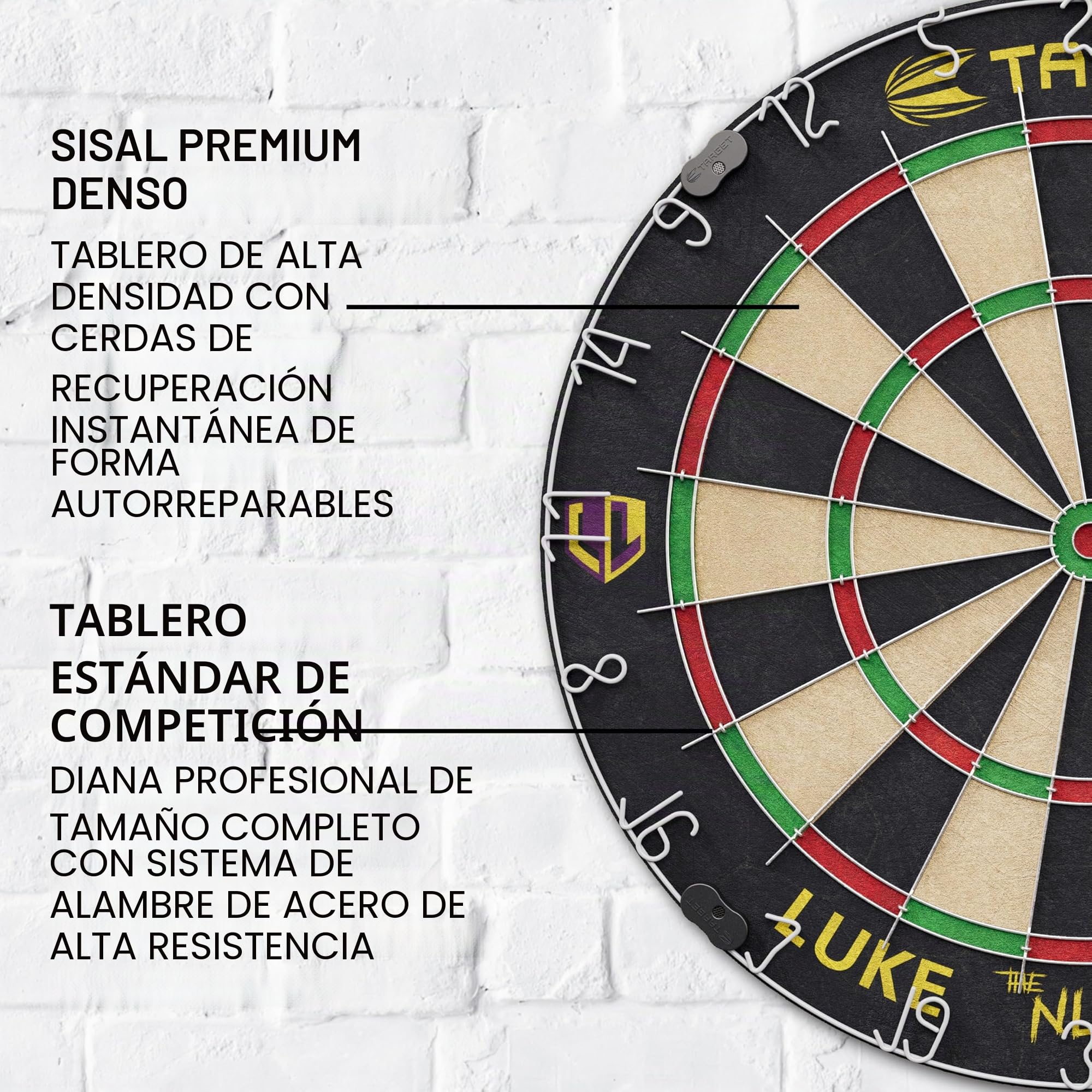 Target Darts Juego de Dardos de Dardos para Jugadores | Luke Littler/Dimitri Van den Bergh/Gabriel Clemens | Juego de Diana de Dardos Player Edition con 2 Juegos de Dardos con Punta de Acero