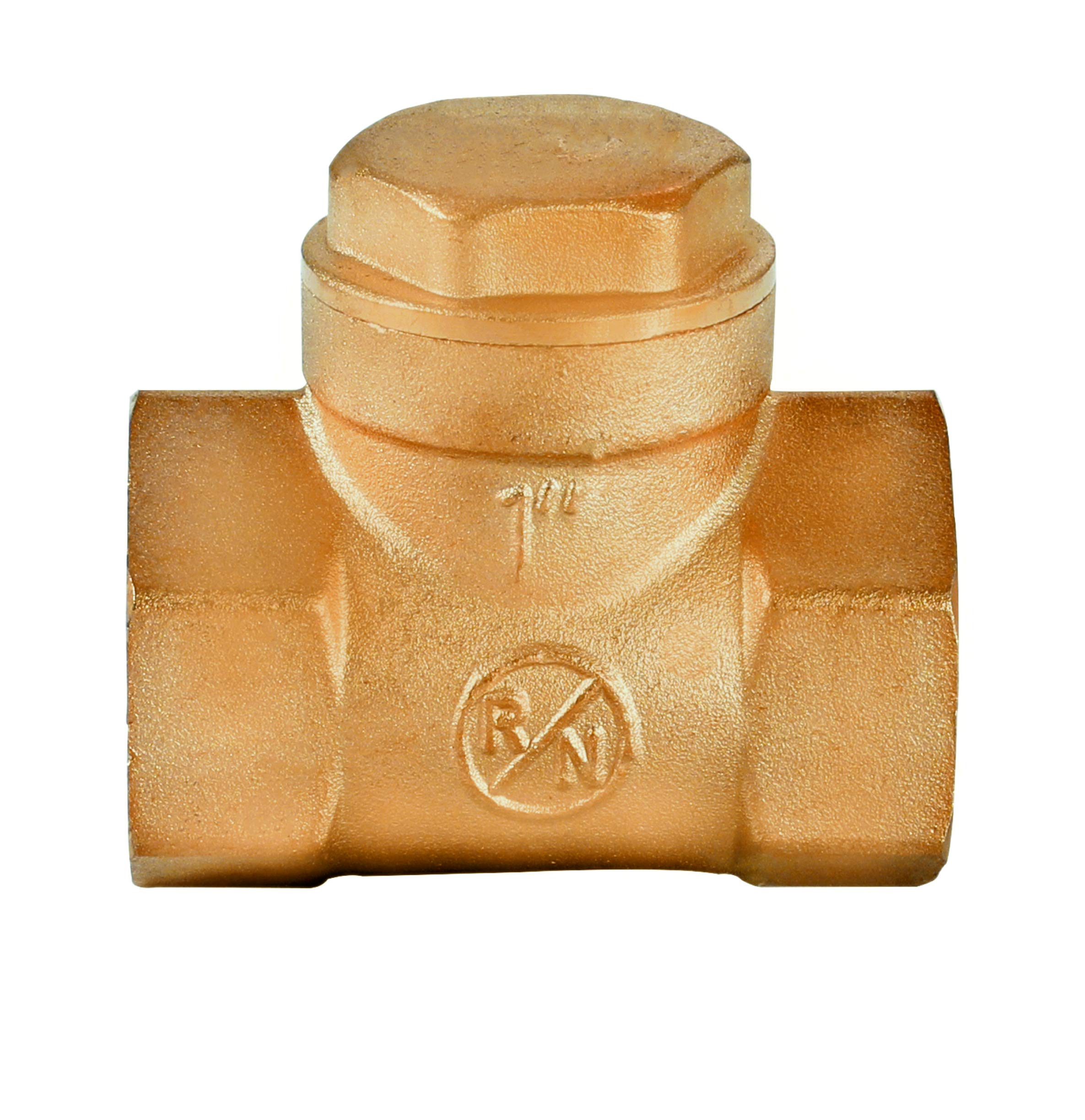 RN Forged Brass Non Return Check Valve 3/4 Inches (20mm) Horizontal Golden - RNCV090020