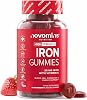 Iron Gummies with Vitamin C - 1-Month Supply - 20mg High Strength Alternative to Iron Tablets & Drops - Supplements for Women & Men - Immune System & Energy Booster - Novomins