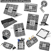 Vista 6 de Carpeta personalizada de 3 anillas de damasco con monograma - 1 pulgada