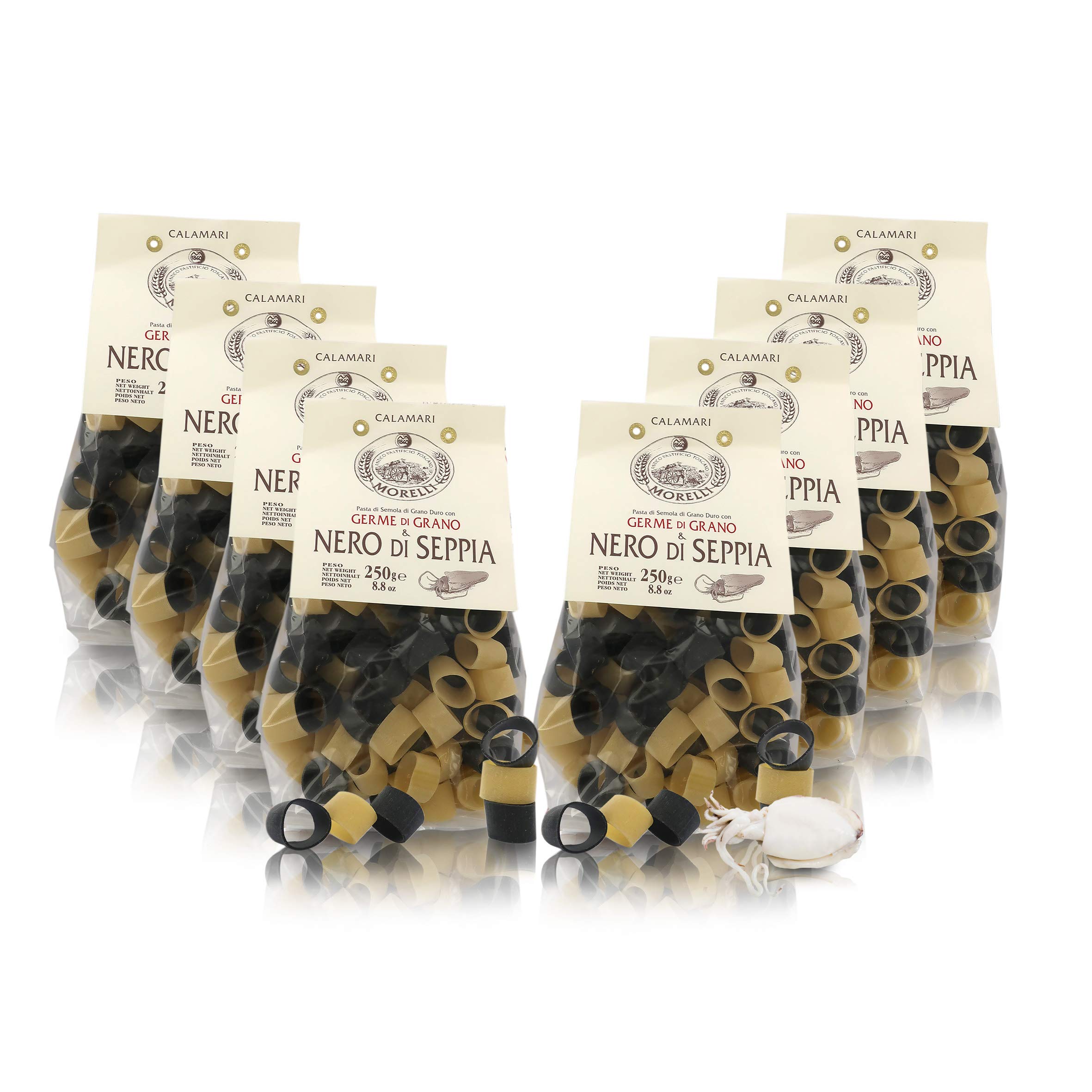 Antico Pastificio Morelli 1860 SrlSquid White and Black, 8 Packs of 250 Grams
