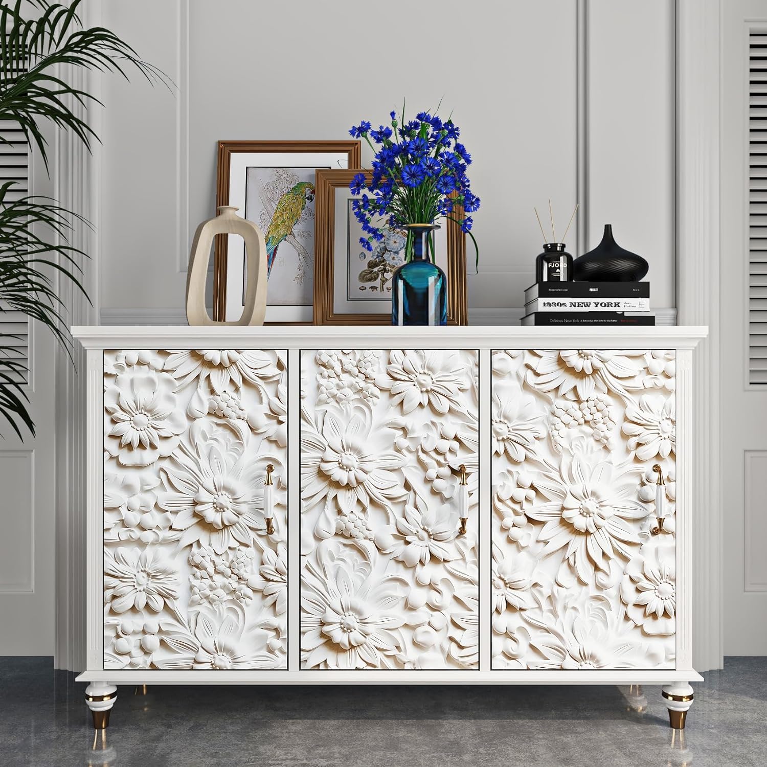 FunStick 44.5CM×9M Papel Pintado Flores Blanco Margarita Papel Pintado Pared 3D Salon Vinilos Adhesivos Flores Beige Papel Adhesivo Para Muebles Baño Floral Papel Autoadhesivo Pared Habitacion 3D