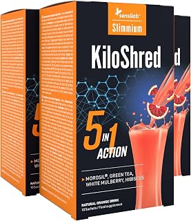 Bebida con Morosil, Zinc, Te de Java, Moras Blancas - Termogenico - 30 Sobres para 30 Dias - Con E-book Gratuito - KiloShred Acción 5 en 1, Slimmium Sensilab