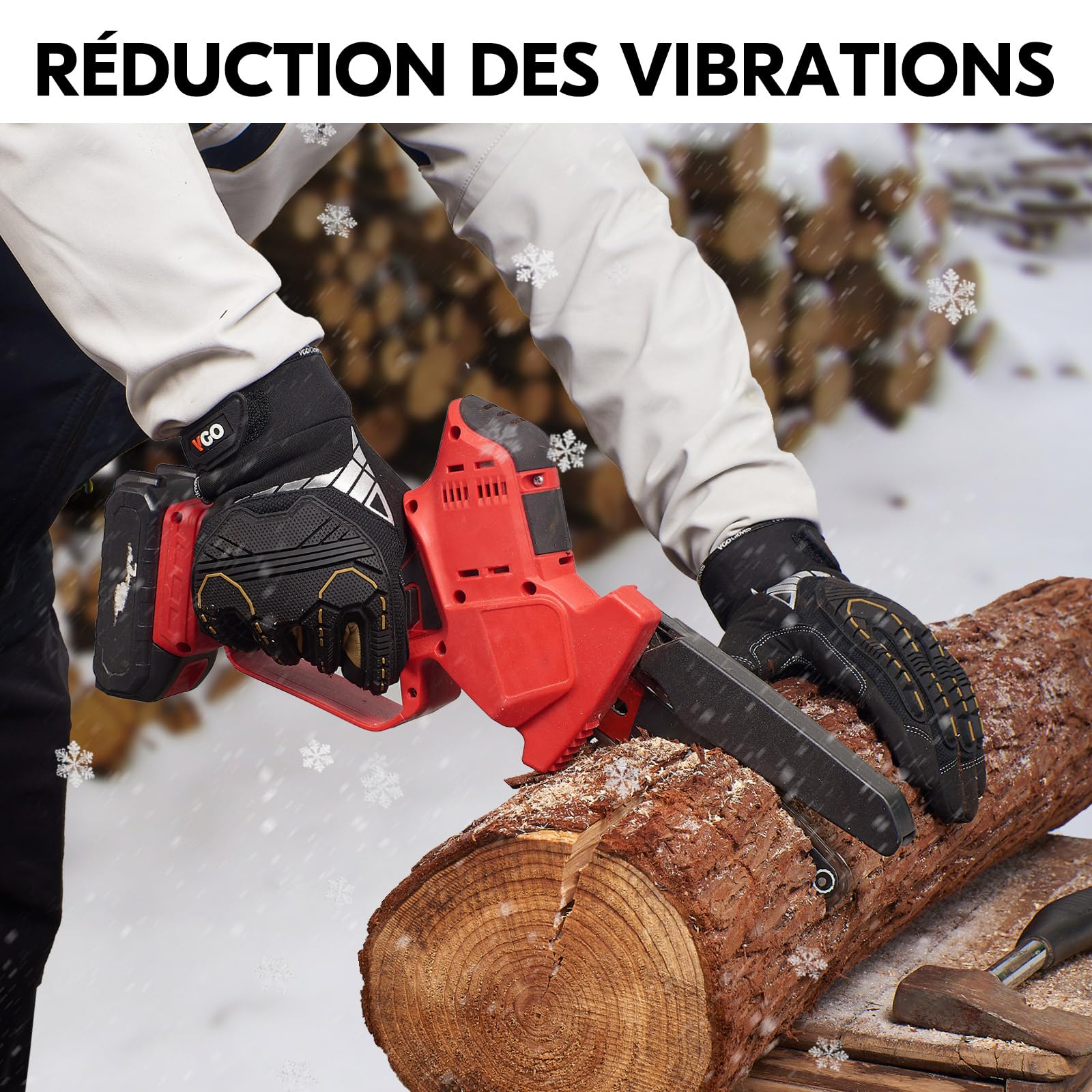 VGO... Gants de travail de Sécurité, Gants de Mécanicien, Gants d'Impact, Gants Anti-Vibrations, Gants de Gréeur, Usage Intensif (SL8849)