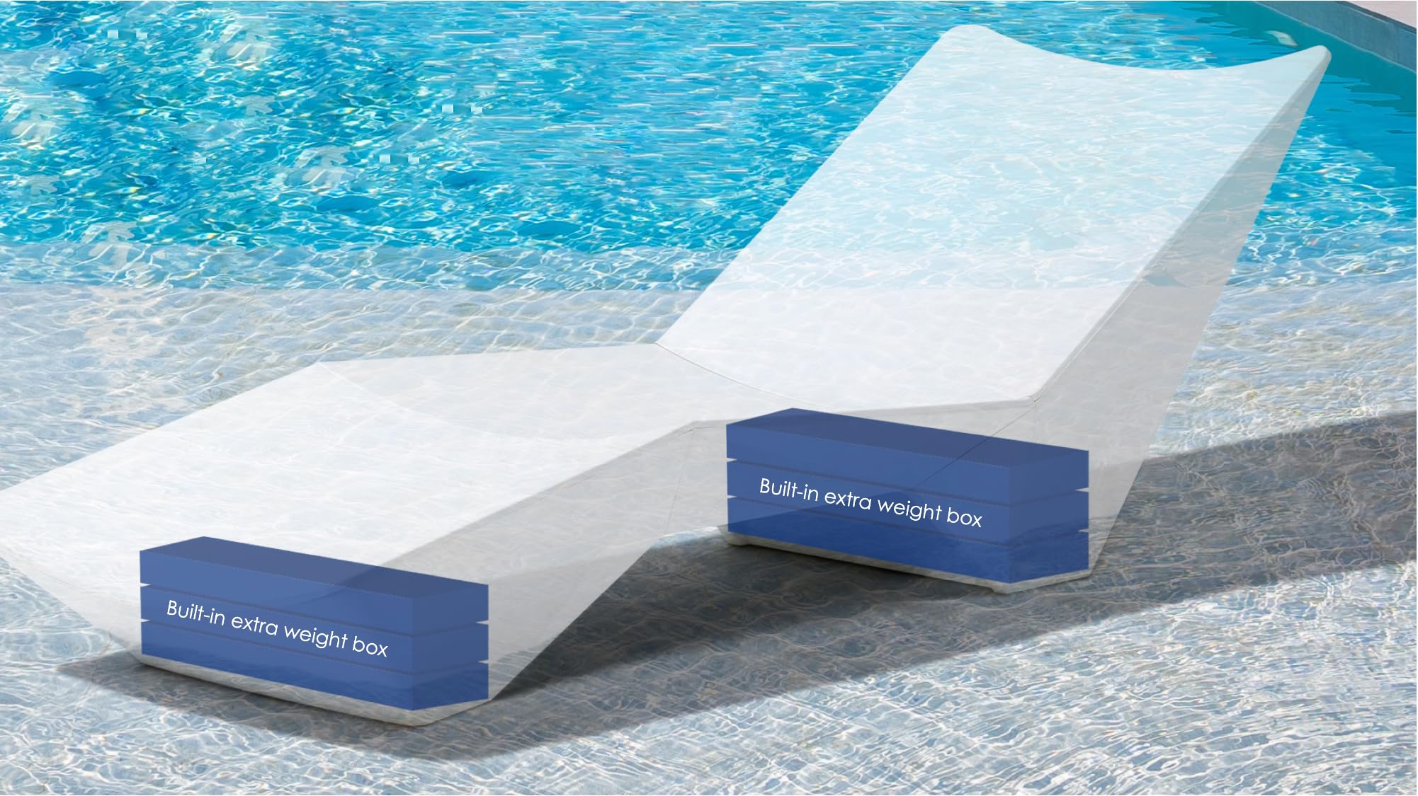 K-LINA Bain de Soleil Blanc Mat – Transat Design Ergonomique en Polypropylène, Chaise Longue Extérieure Moderne avec Dossier Ouvert, Confort Durable pour Jardin, Terrasse, Piscine et Hôtel (175 cm)