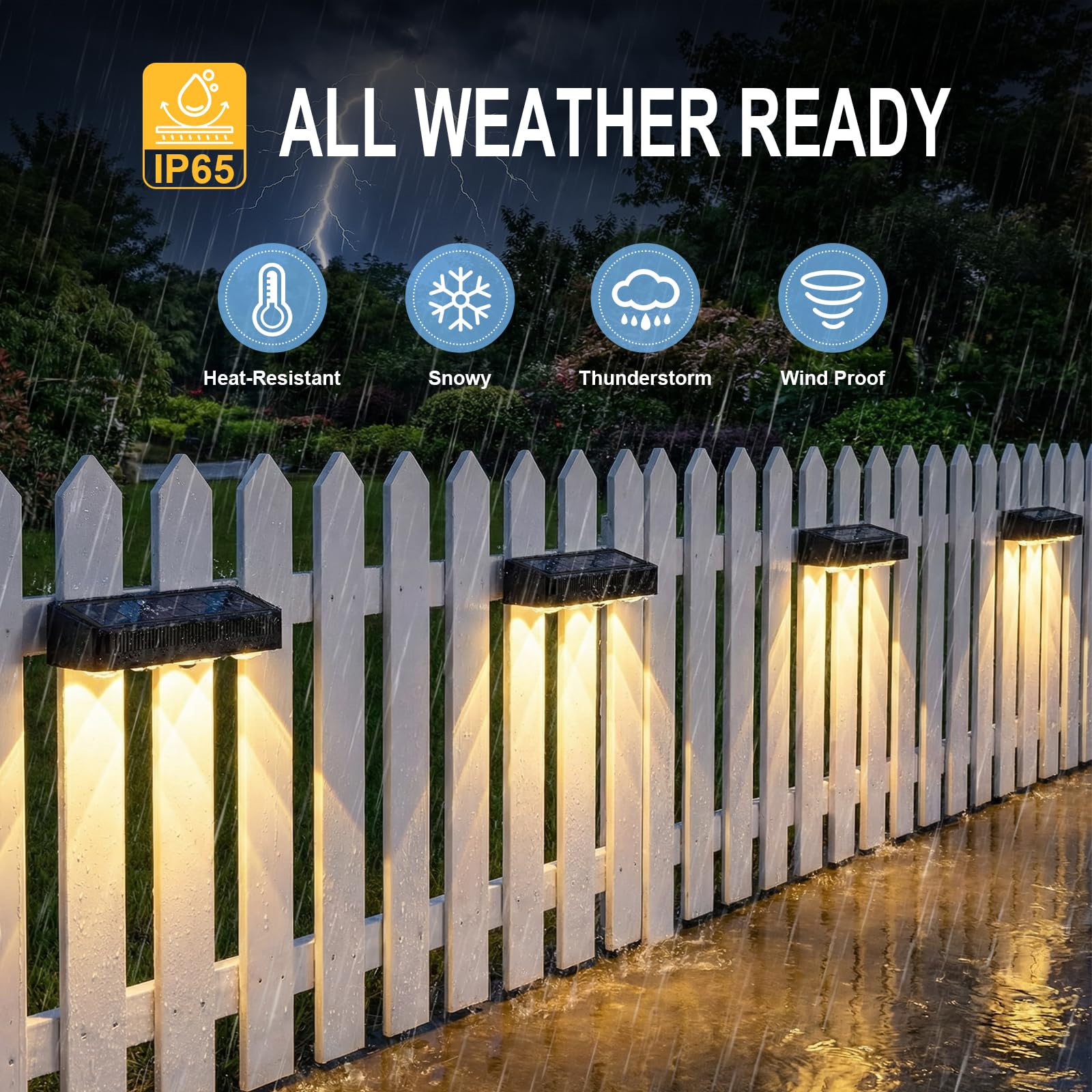 Luci solari a LED da parete, adatte per uso esterno, impermeabili, con 3 modalità di illuminazione e più livelli di intensità per recinzioni, scale esterne, gradini e portici (4 pezzi).