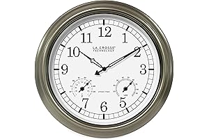 La Crosse Technology WT-3181PL-INT 18-Inch Atomic Outdoor Clock with Temperature & Humidity
