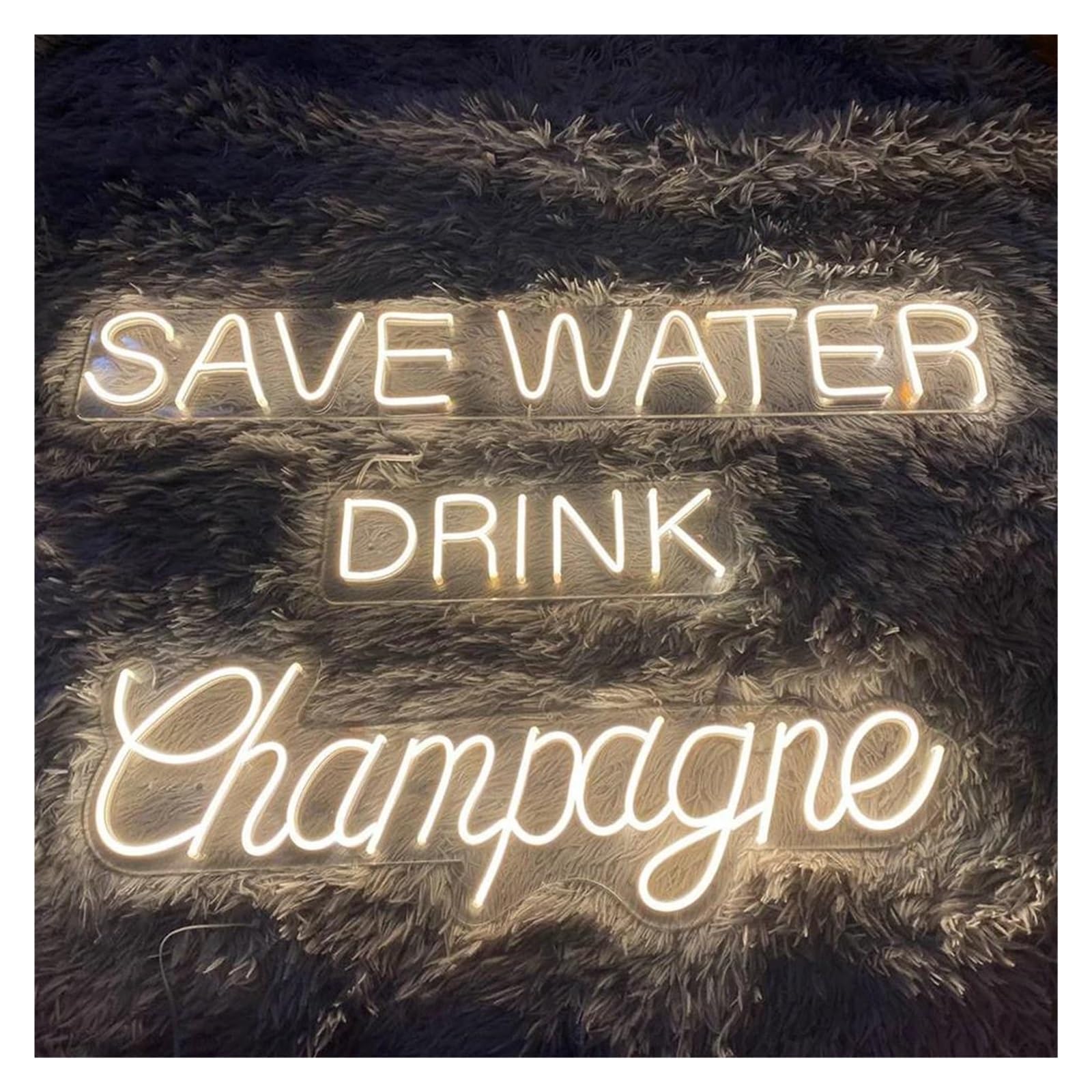 SHOUXI Sign Lamp Save Water Drink Wine Cheers Neon Sign for Bar Party Home Wall Decor 60cm