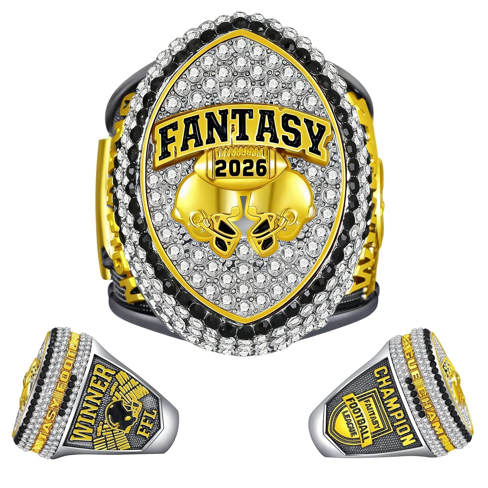 Fantasy Football Ring 2026, Meisterschaftsring, Meisterschaftstrophäe, Geschenkbox, Ringpräsentationsbox