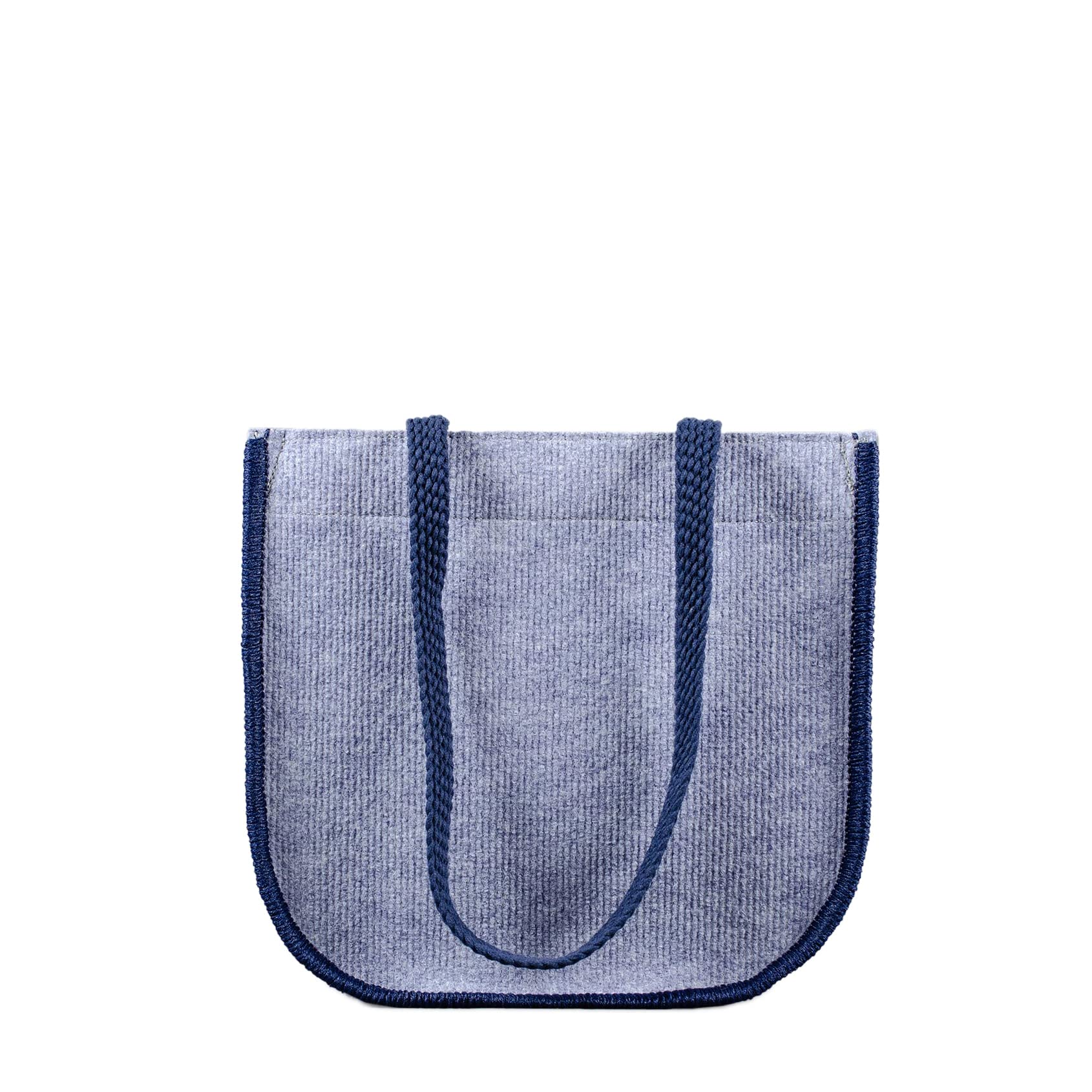 MAD OWL | Nachhaltiger Shopper | Handmade & vegan | große UPCYCLING Shopping Bag für Damen | LICHTENAU XS eisblau-Navy