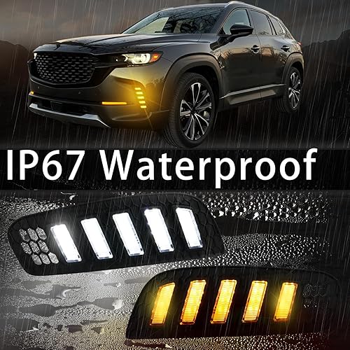 Miniatura 4 de Luces antiniebla LED para parachoques delantero compatibles con Mazda CX-50 2023-2024 DRL Accesorios para lámparas de señal de giro
