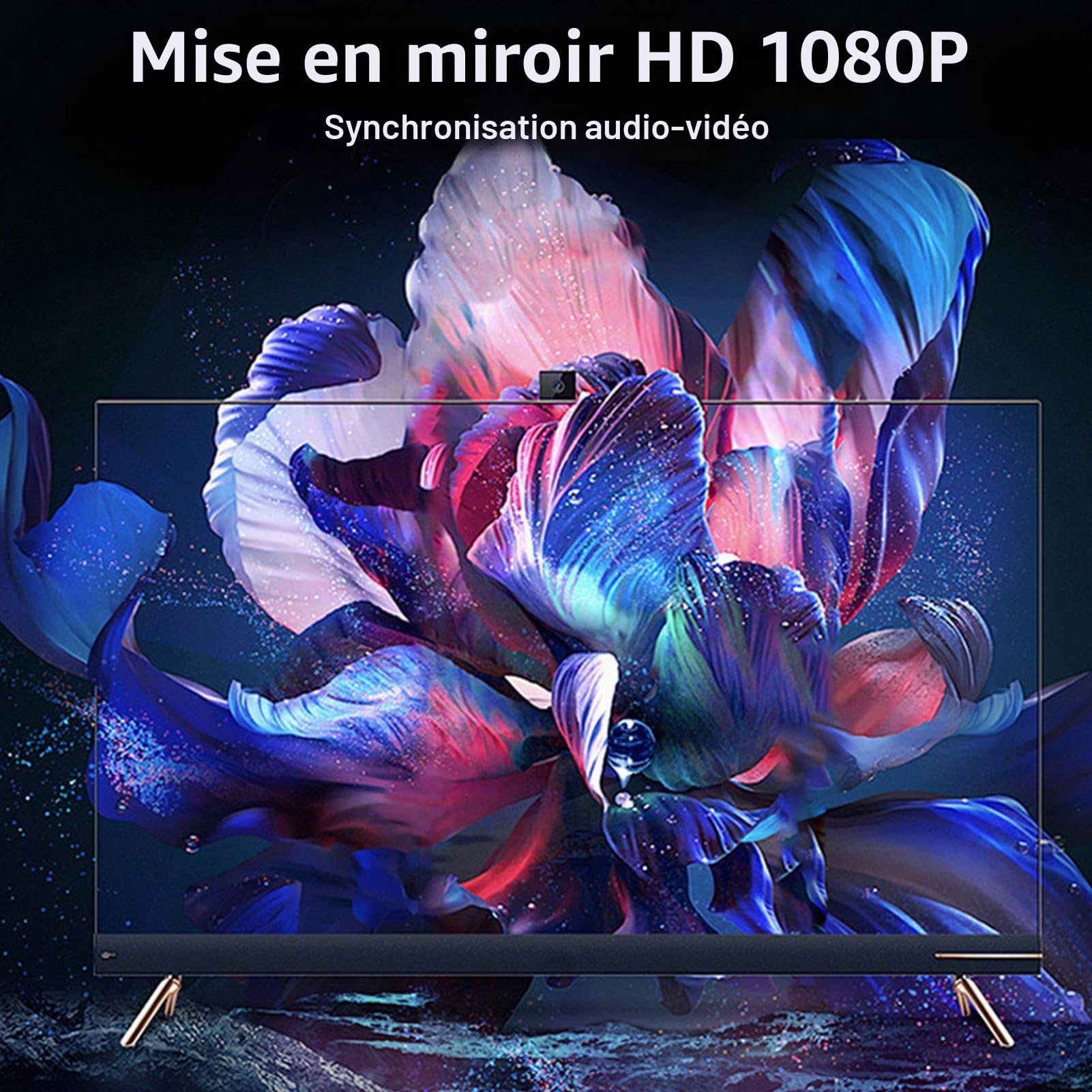 Elprico Émetteur et Récepteur HDMI sans Fil, Kit D'extension 1080P 60Hz 5G 2.4G, Adaptateur de Mise en Miroir D'écran de Type C pour PC Portable TV