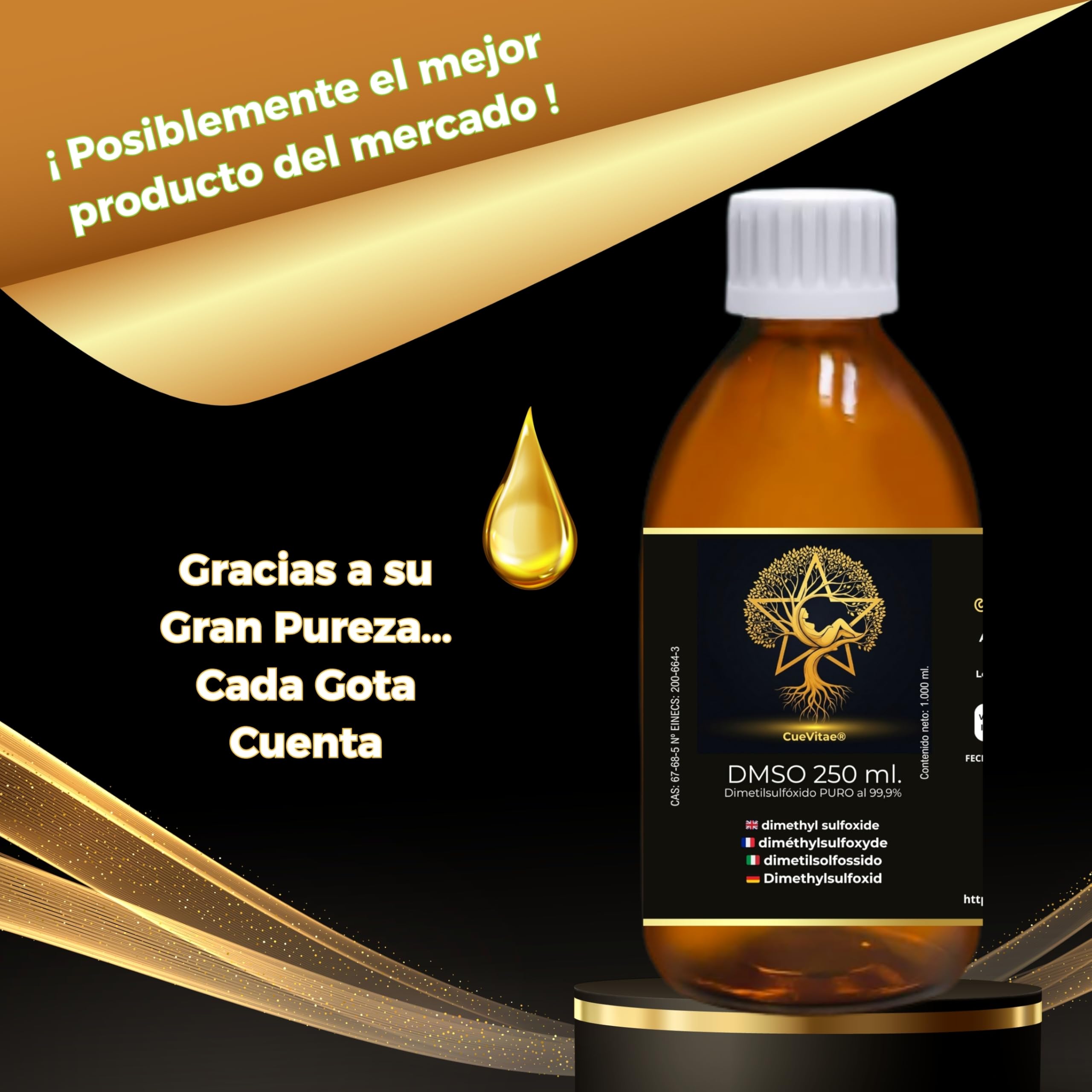 DMSO 99,9 % | Diméthylsulfoxyde | Récipient technique de précision en verre avec kit de manipulation (250 ml)