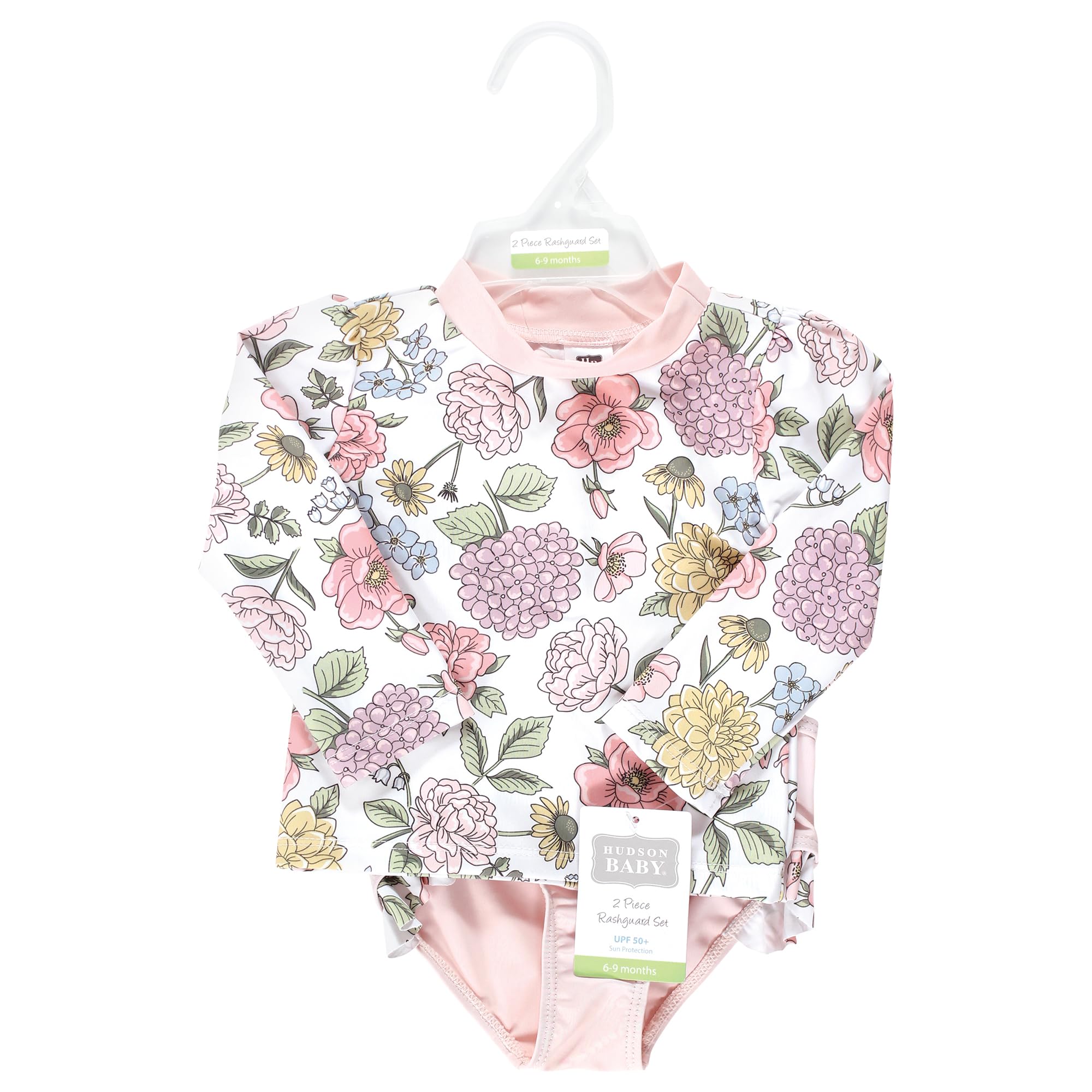 Hudson Baby Unisex Baby Swim Rashguard Set, Vintage Blossom, 3T