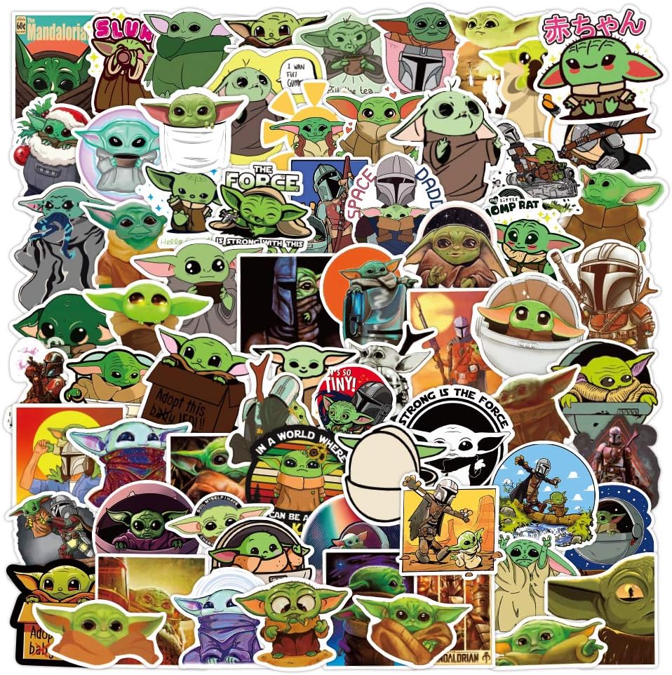 100PCS Baby_Yoda Stickers, Vinyl Waterproof Stickers for Kids Teens, Hydro Flask Bike Water Bottles Skateboard, etc.