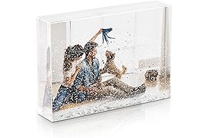 Personalized Silver Floating Glitter Liquid Picture Frame (3.5x5\" inches)