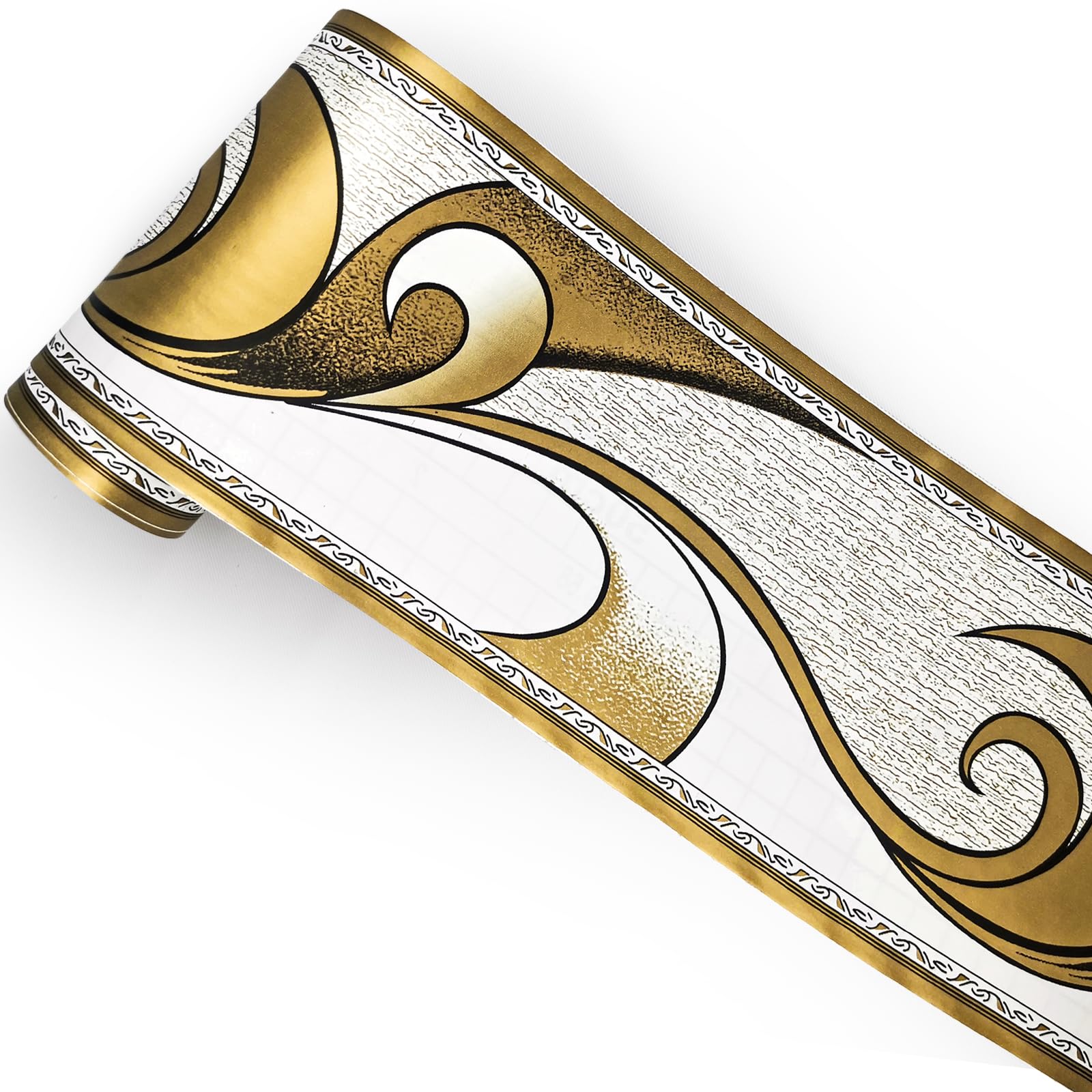 Verdsylv Wall Border Stickers, 1 Roll Self Adhesive Wall Trim Border Sticker Decorative Skirting Line Pattern Baseboard Corner Waistline Wallpaper Acc