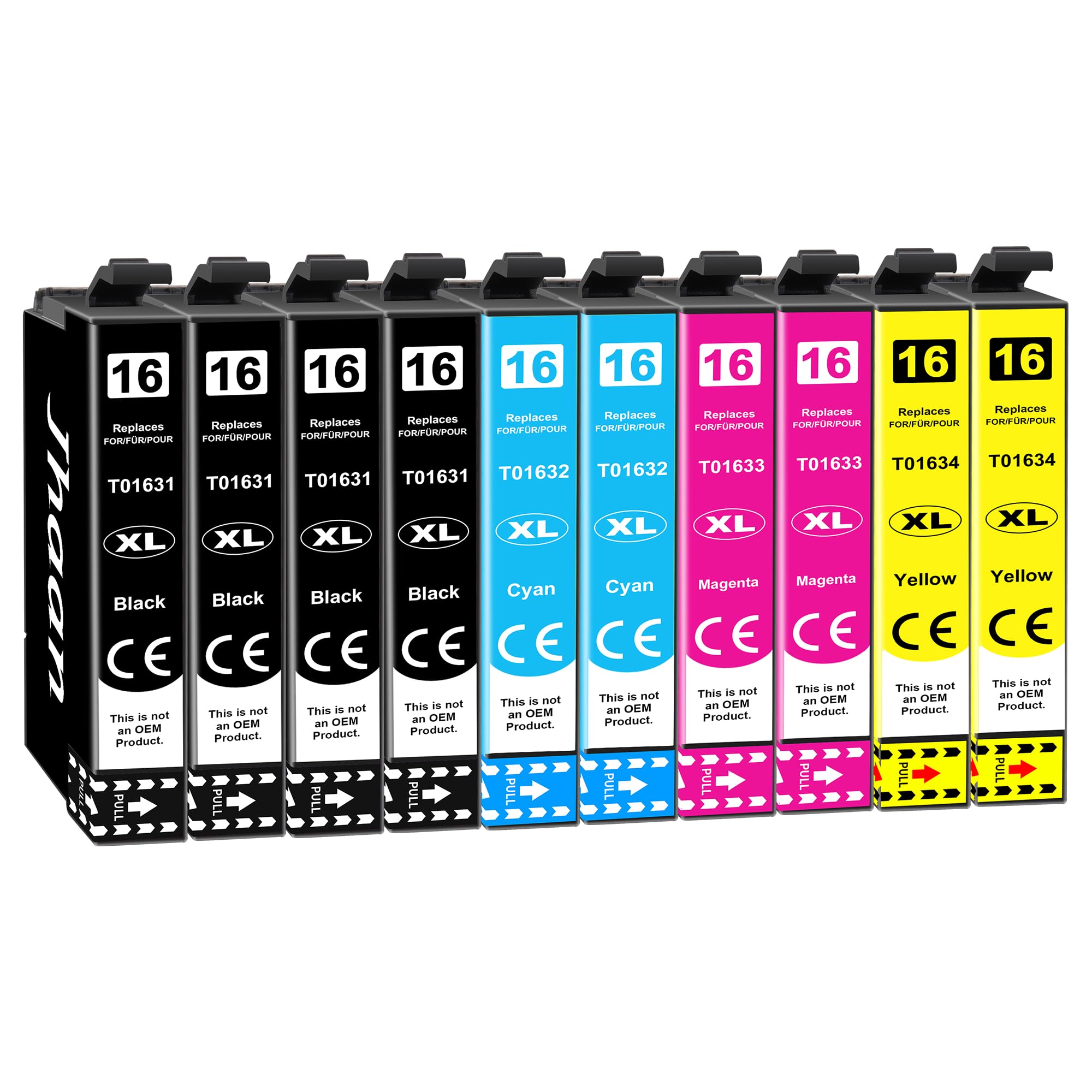 Jhaan 16XL Druckerpatronen Kompatible für Epson WF 2760 Patronen 16 XL Patronen für Epson Workforce WF-2630 WF-2760 WF-2510 WF-2660 WF-2010 WF-2750 WF-2650 WF-2540 WF-2530 (10er-Pack)