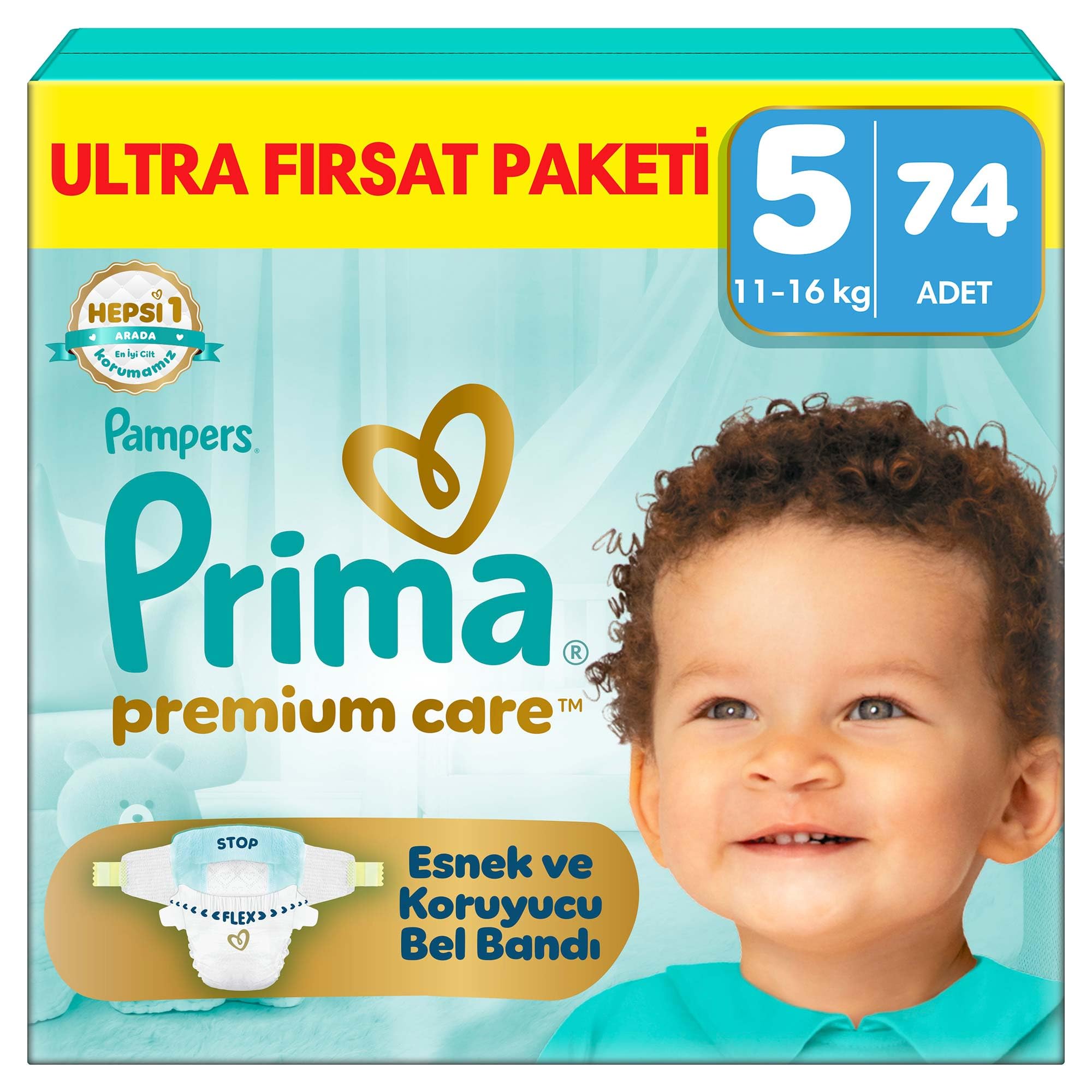 Prima Bebek Bezi Premium Care 5 Numara 74 Adet Ultra Fırsat Paketi
