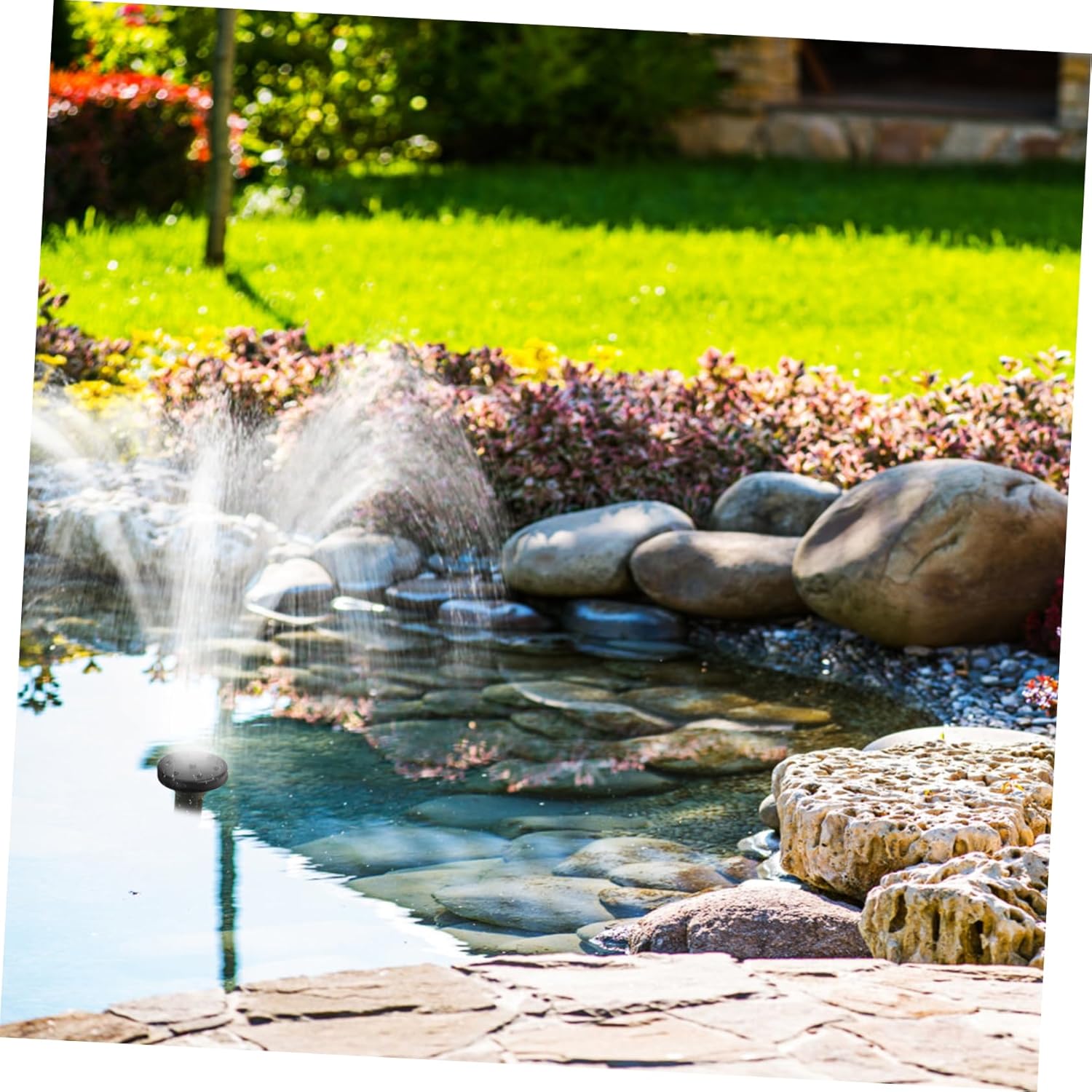 Holibanna Solar Fountain Kit for Garden and Pond Decor Solar Powered Water Pump Nozzles for Outdoor Landscapes and Bird Baths 1 Set