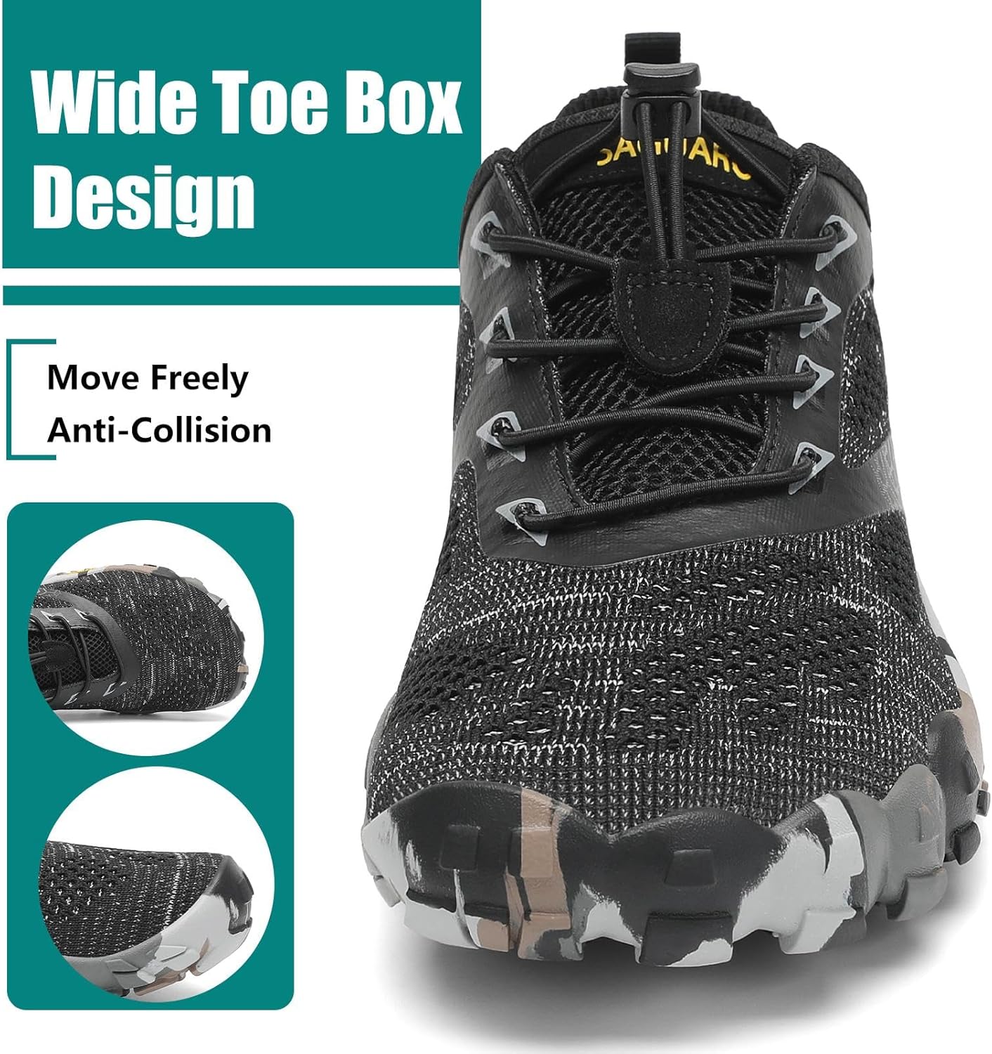 SAGUARO Womens Mens Barefoot Shoes Minimalist Trail Runner Wide Toe Box Zero Drop Outdoor Cross Training Shoe - Image 3