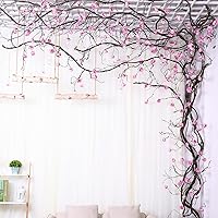 CONGZHANHH 118" Flexible Artificial Peony Flower Vine Garland - Realistic Tree Branches with 24 Blooms for Wedding Arch, Christmas Decor, Reptile Habitat