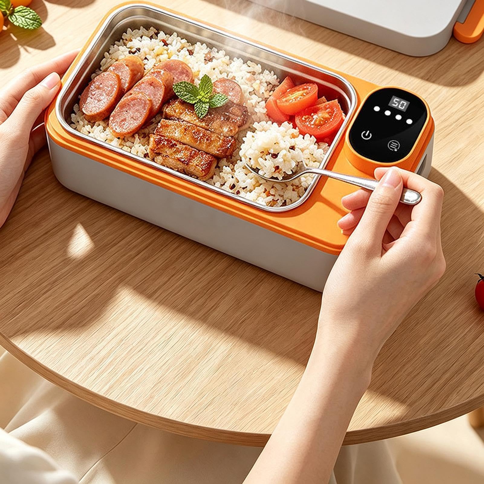 Lonchera eléctrica, contenedor de alimentos USB con 4 ajustes de