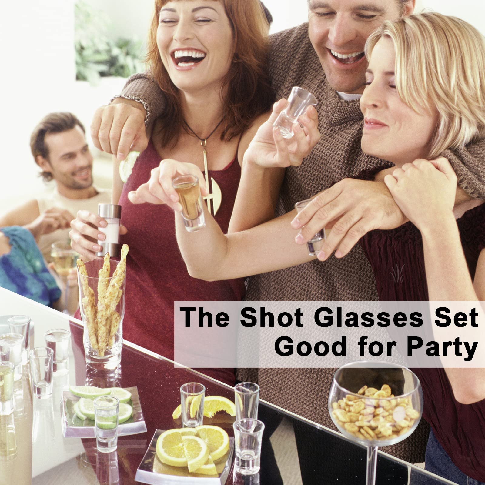 SuproBarware Shot Glass Set 1.2 Ounce Tequila Shot Glasses Set of 6 with Heavy Base,Clear Shot Glass Bulk Small Glass Cup - Image 4