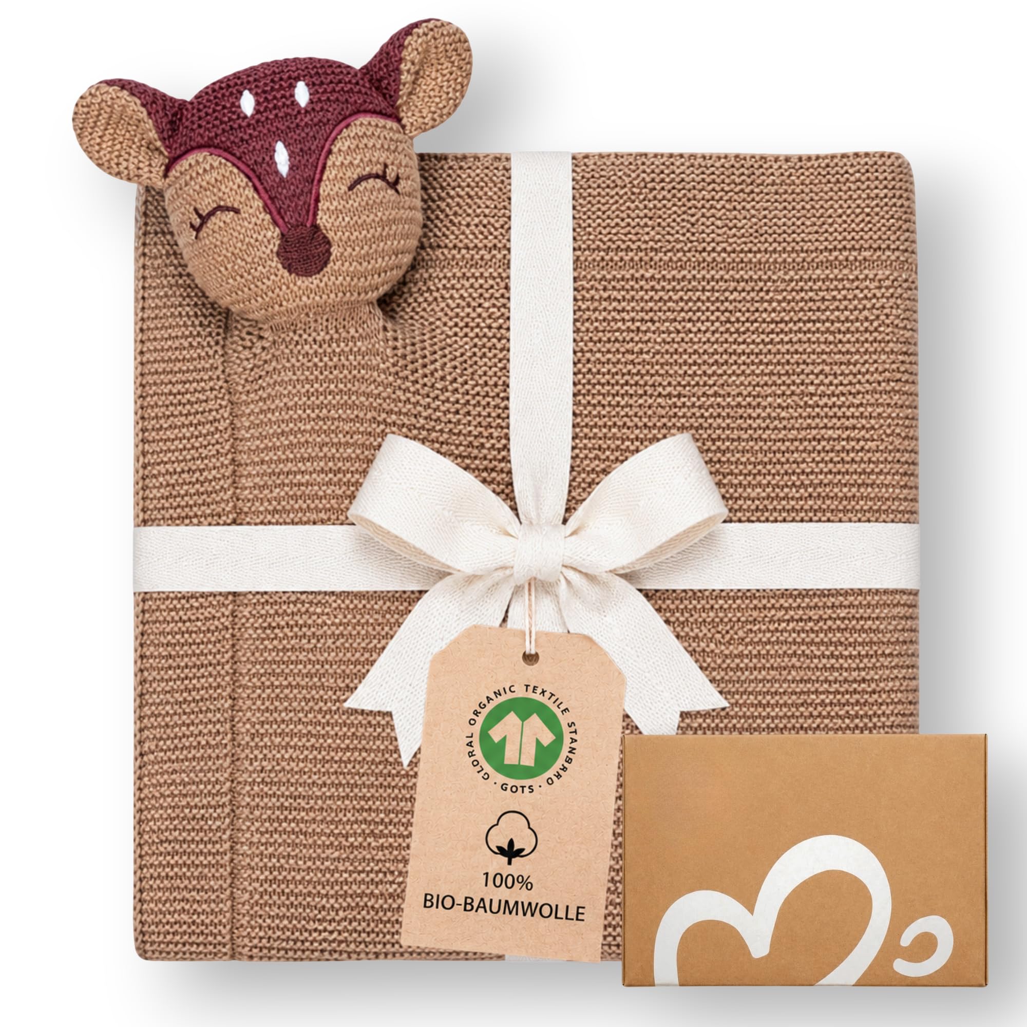 Manta para bebé de 80 x 100 cm, 100% algodón orgánico, certificado GOTS – Manta de punto suave para recién nacidos y bebés, transpirable y regulador de temperatura, manta para cochecito, cuna, caja de