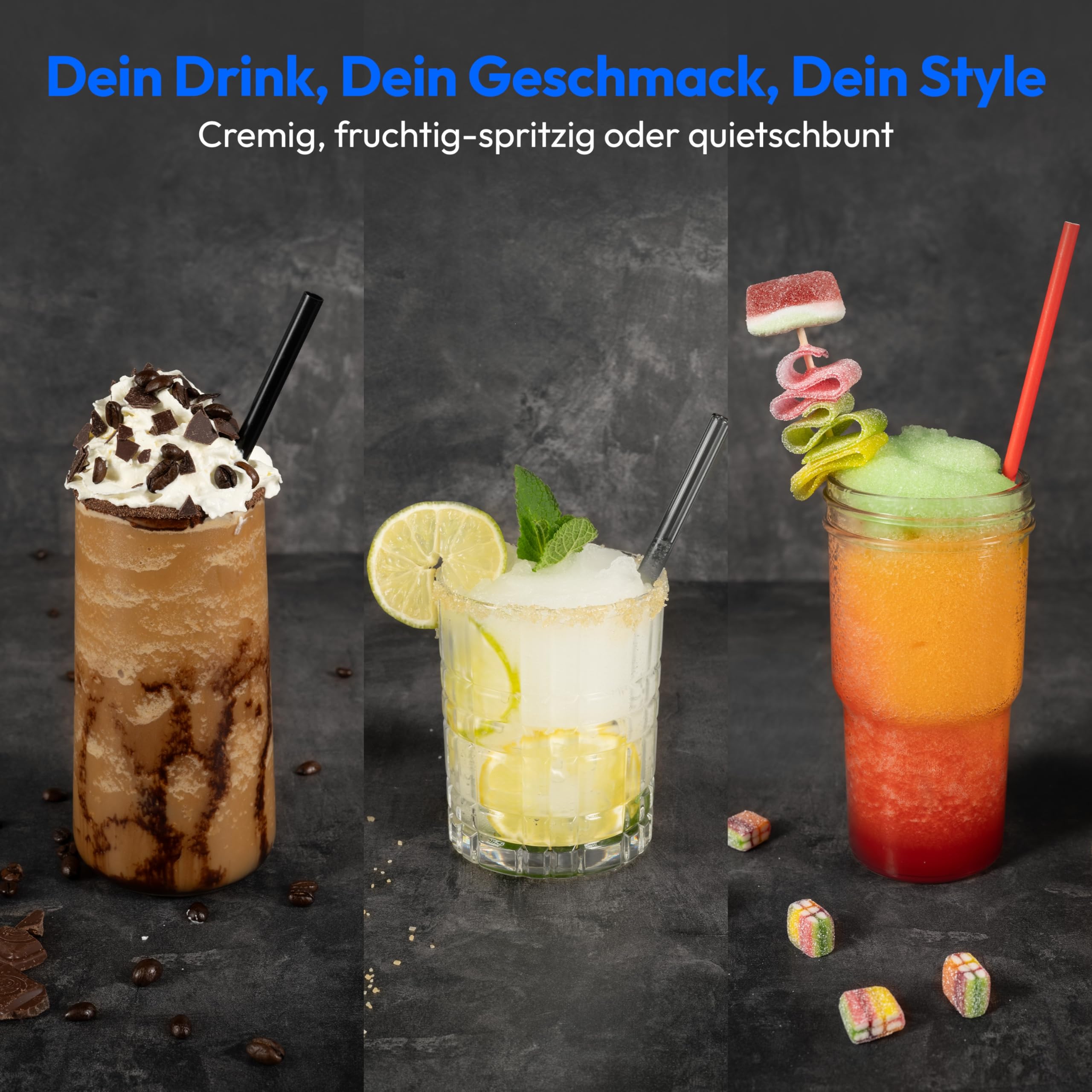 MEDION Slush Maschine (2,6 Liter Slush-Eis Kapazität, 1,9 Liter Fassungsvermögen, Slush Ice Maker für Getränke, 5 Getränkemodi, 30-60 Minuten Zubereitungszeit, Kompressor, Slush Eis Maschine, MD12090)